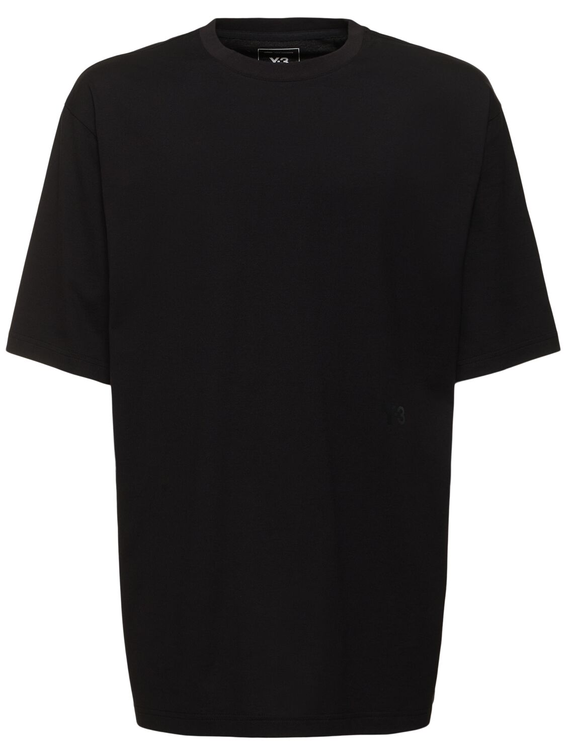 Y-3 Boxy Short-sleeved Cotton T-shirt In Black