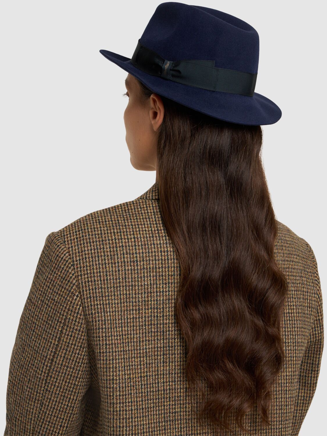 Shop Borsalino Brushed Felt Fedora Hat In Rusco