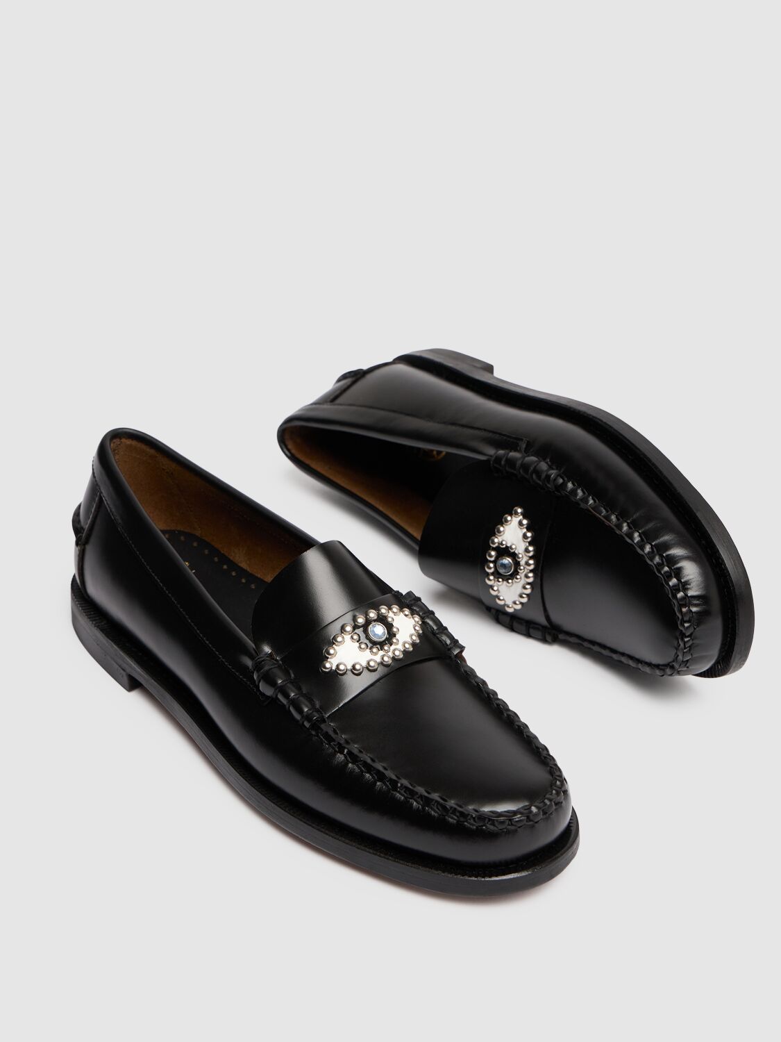 Shop Sebago Htc X  Leather Loafers In Black