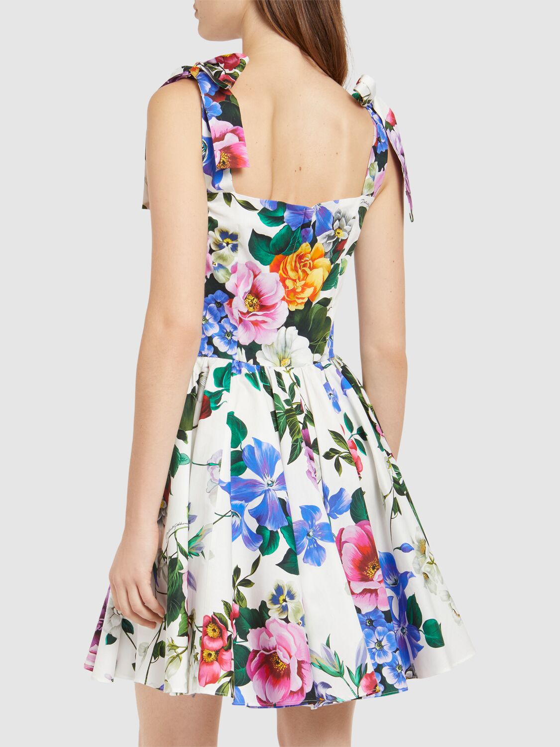 DOLCE & GABBANA PRINTED POPLIN MINI DRESS 