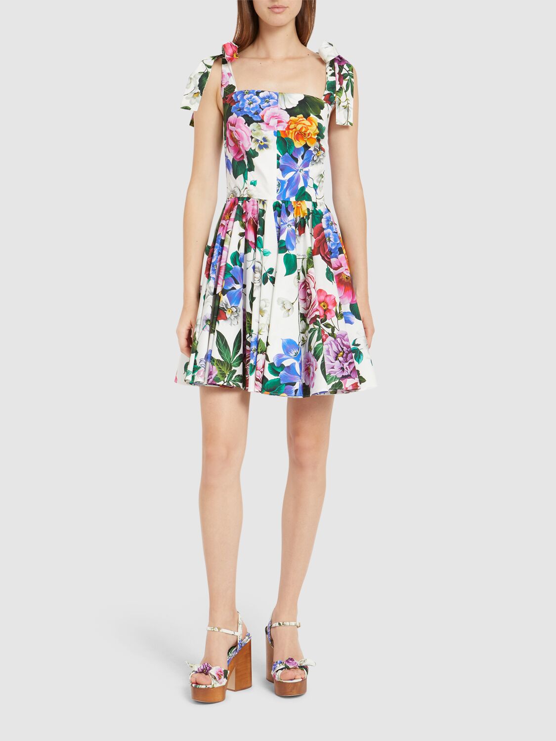 DOLCE & GABBANA PRINTED POPLIN MINI DRESS 