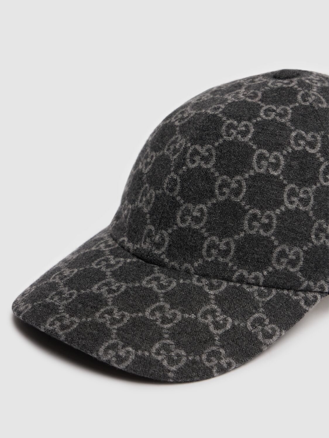 Shop Gucci Gg Dailly Wool Baseball Cap In Dark Grey