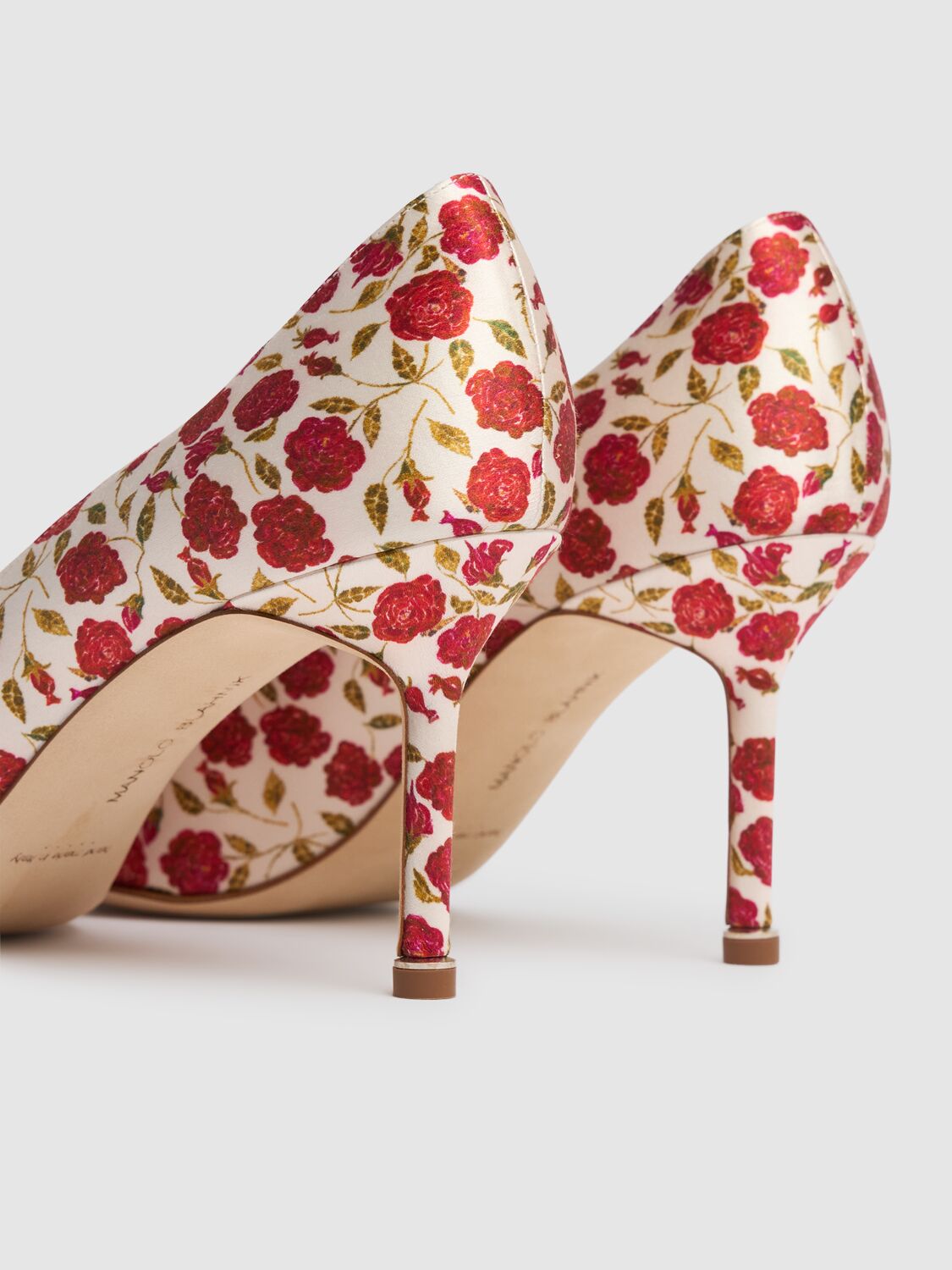 Shop Manolo Blahnik 70mm Hangisi Satin Pumps In Multicolor