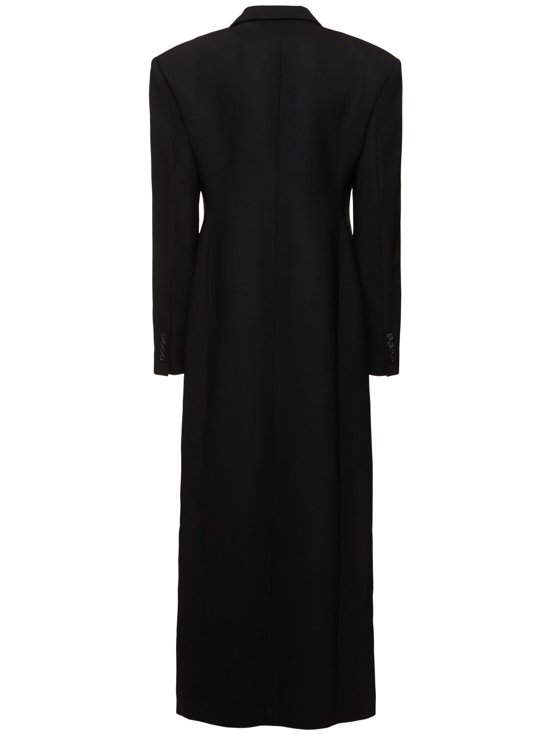 Shop Giuseppe Di Morabito Double Breasted Stretch Wool Long Coat In Black