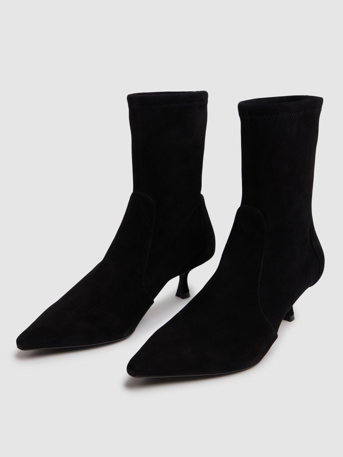 Shop Stuart Weitzman 50mm Naomi Suede Ankle Boots In Black