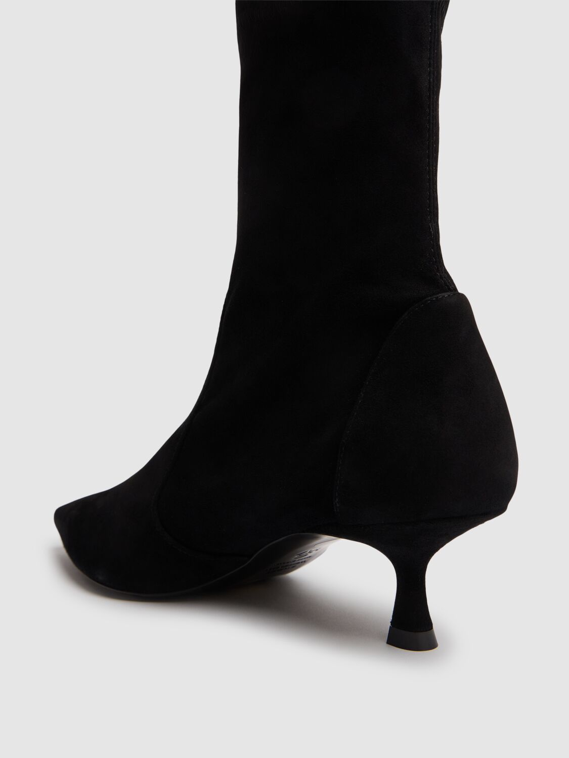 Shop Stuart Weitzman 50mm Naomi Suede Ankle Boots In Black