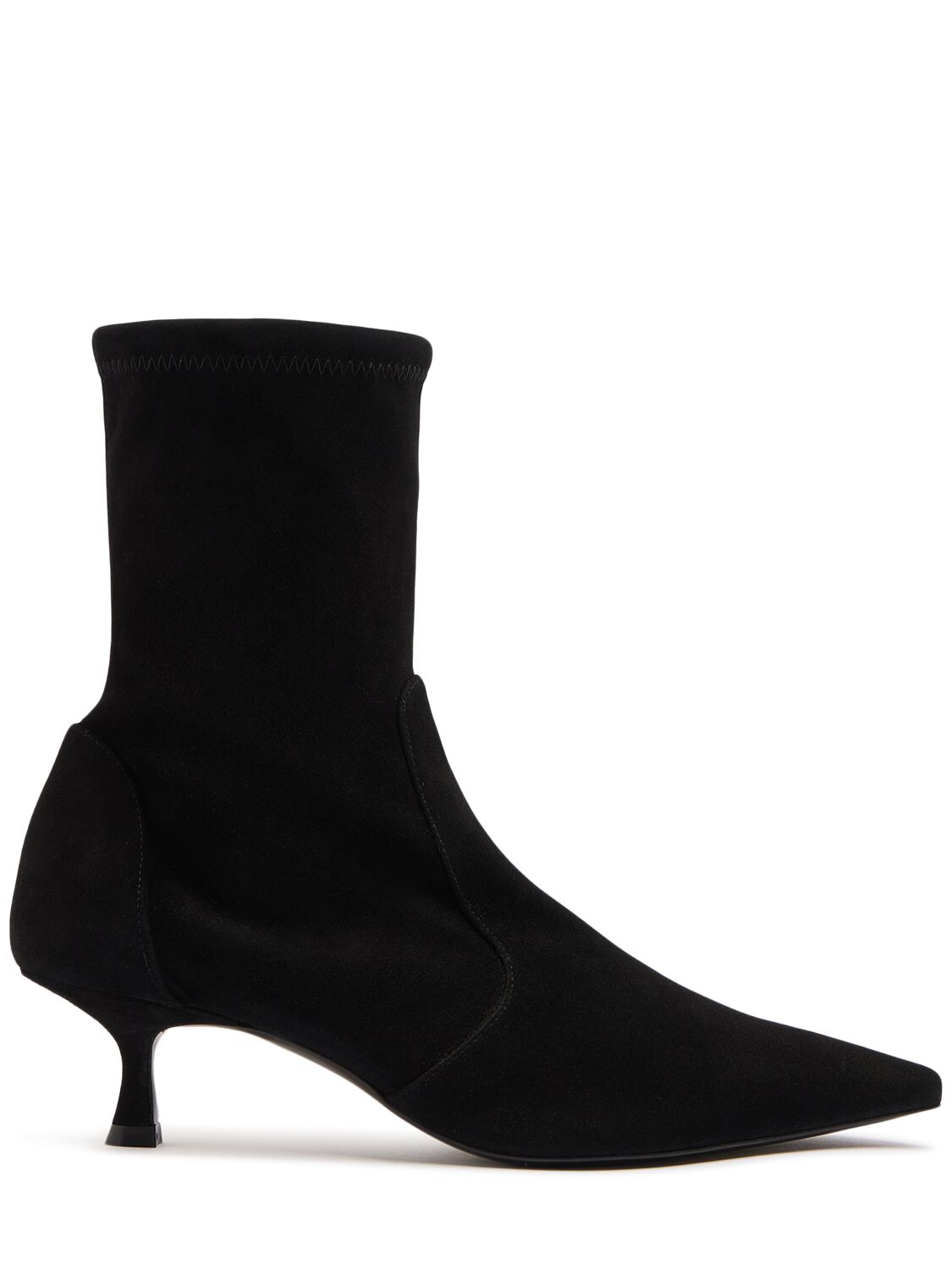 Shop Stuart Weitzman 50mm Naomi Suede Ankle Boots In Black