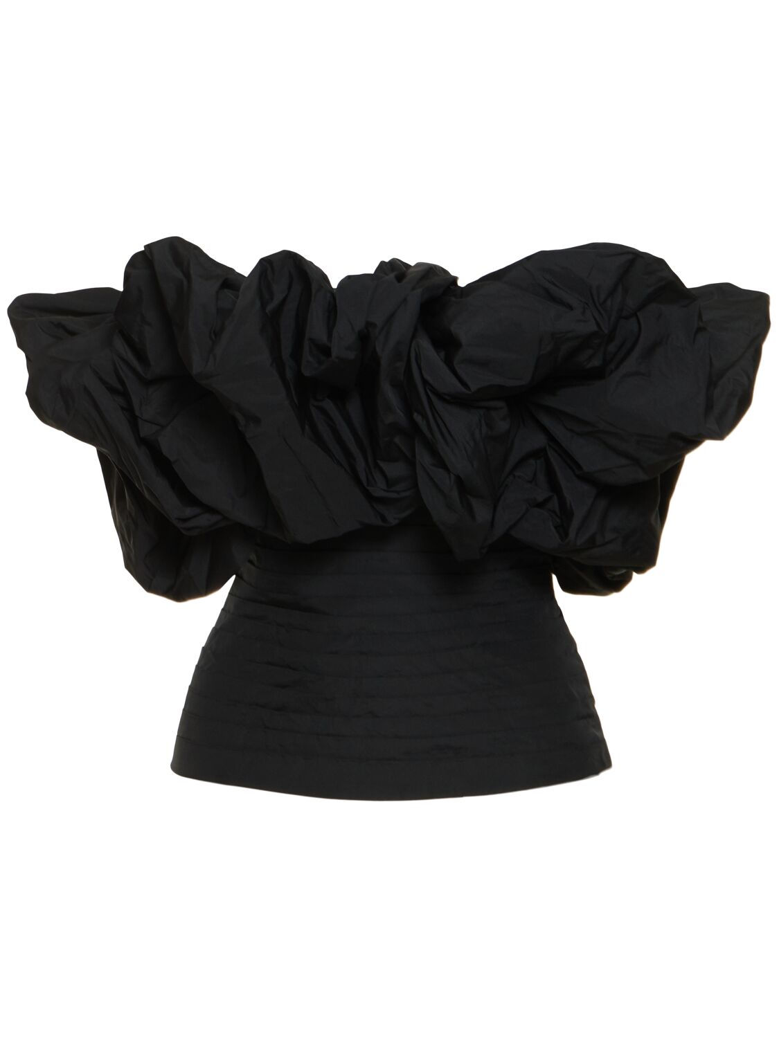 Taffeta Off-shoulder Puff Sleeve Top