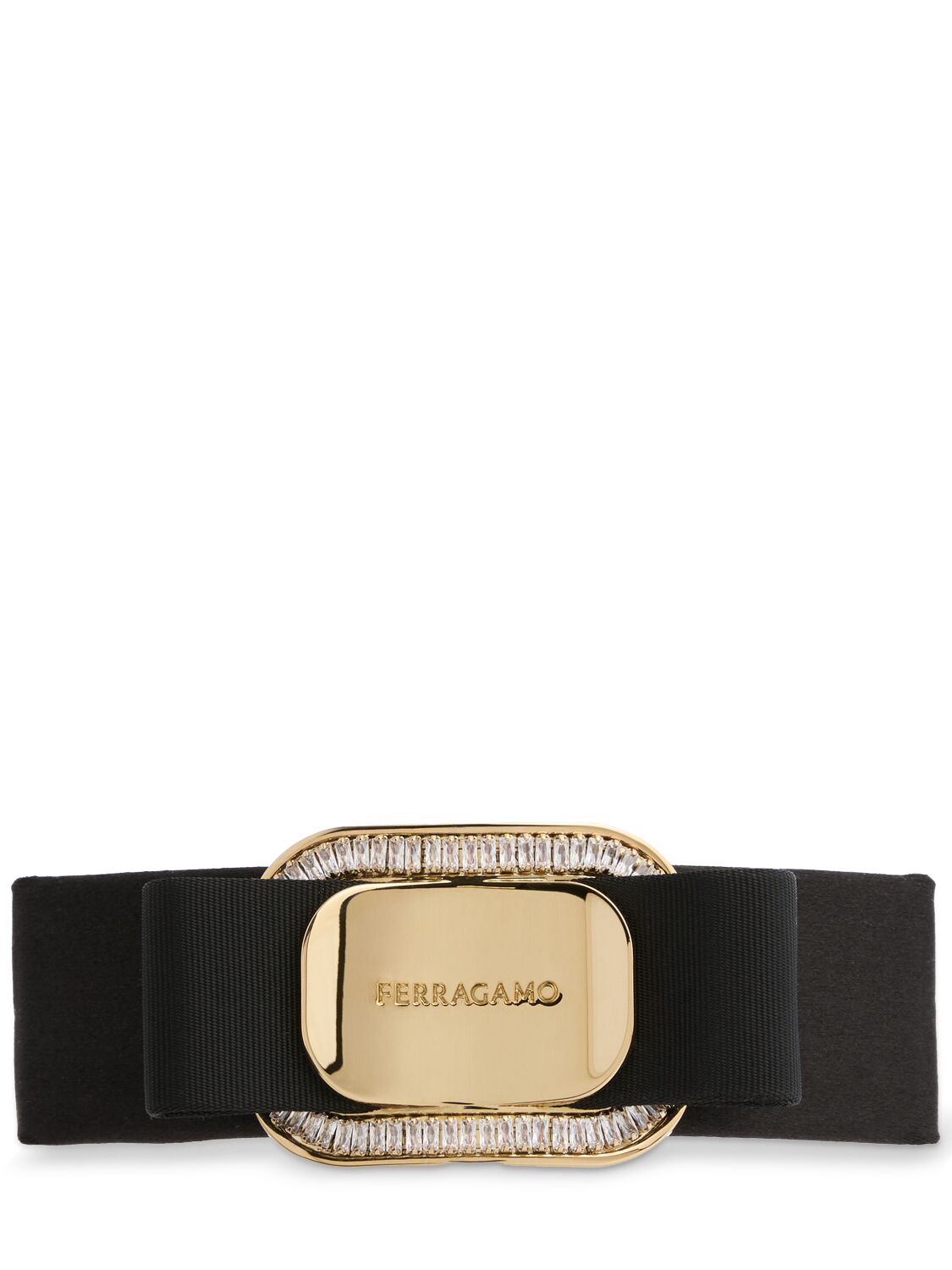 Ferragamo Ferm Embellished Hair Clip In Black/gold