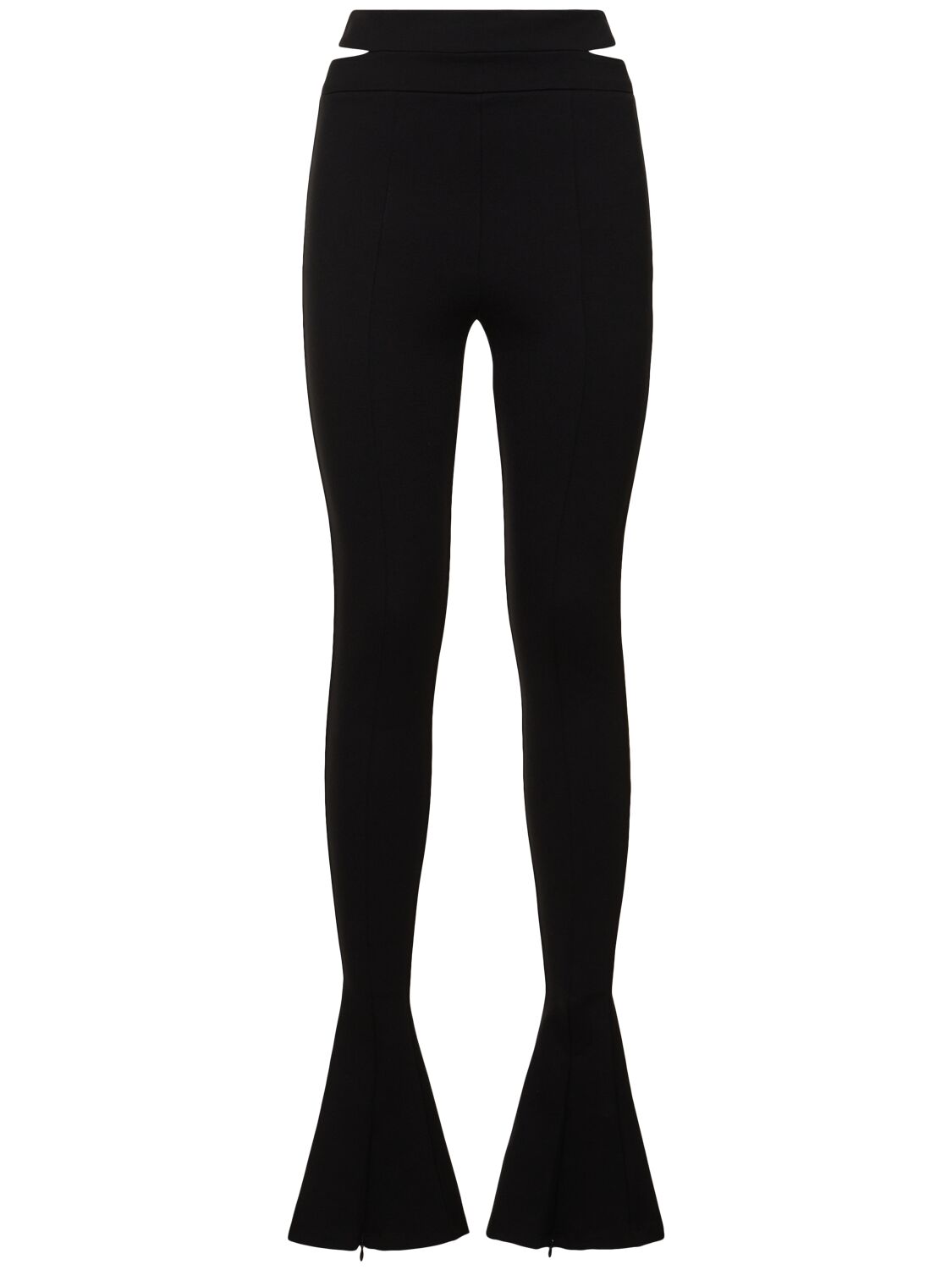 Andreädamo Stretch Viscose Cut-out Pants In Black