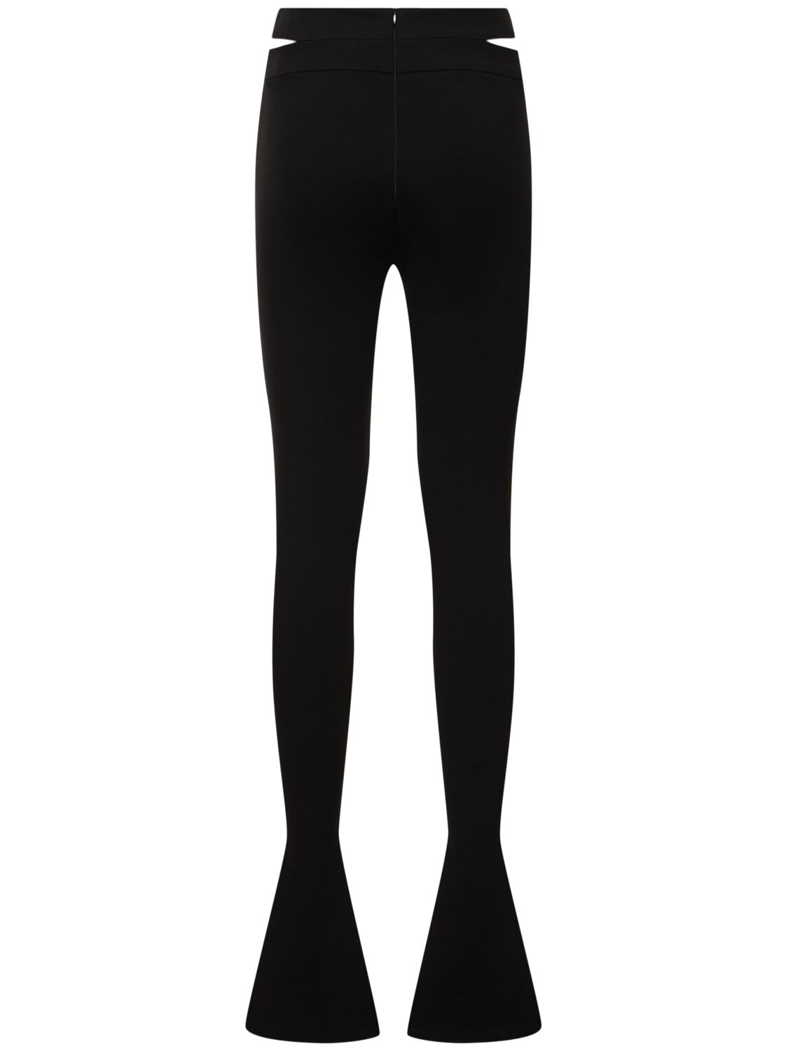 Shop Andreädamo Stretch Viscose Cut-out Pants In Black