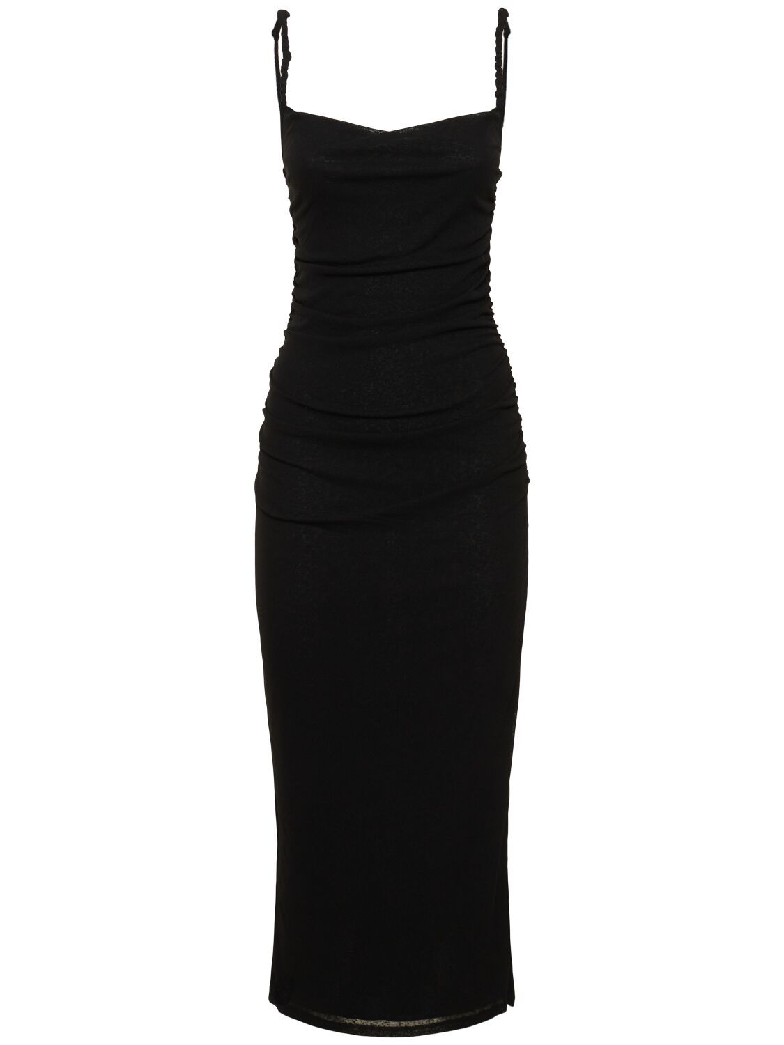 Nanushka Alexa Fitted Jersey Midi Dress In Black