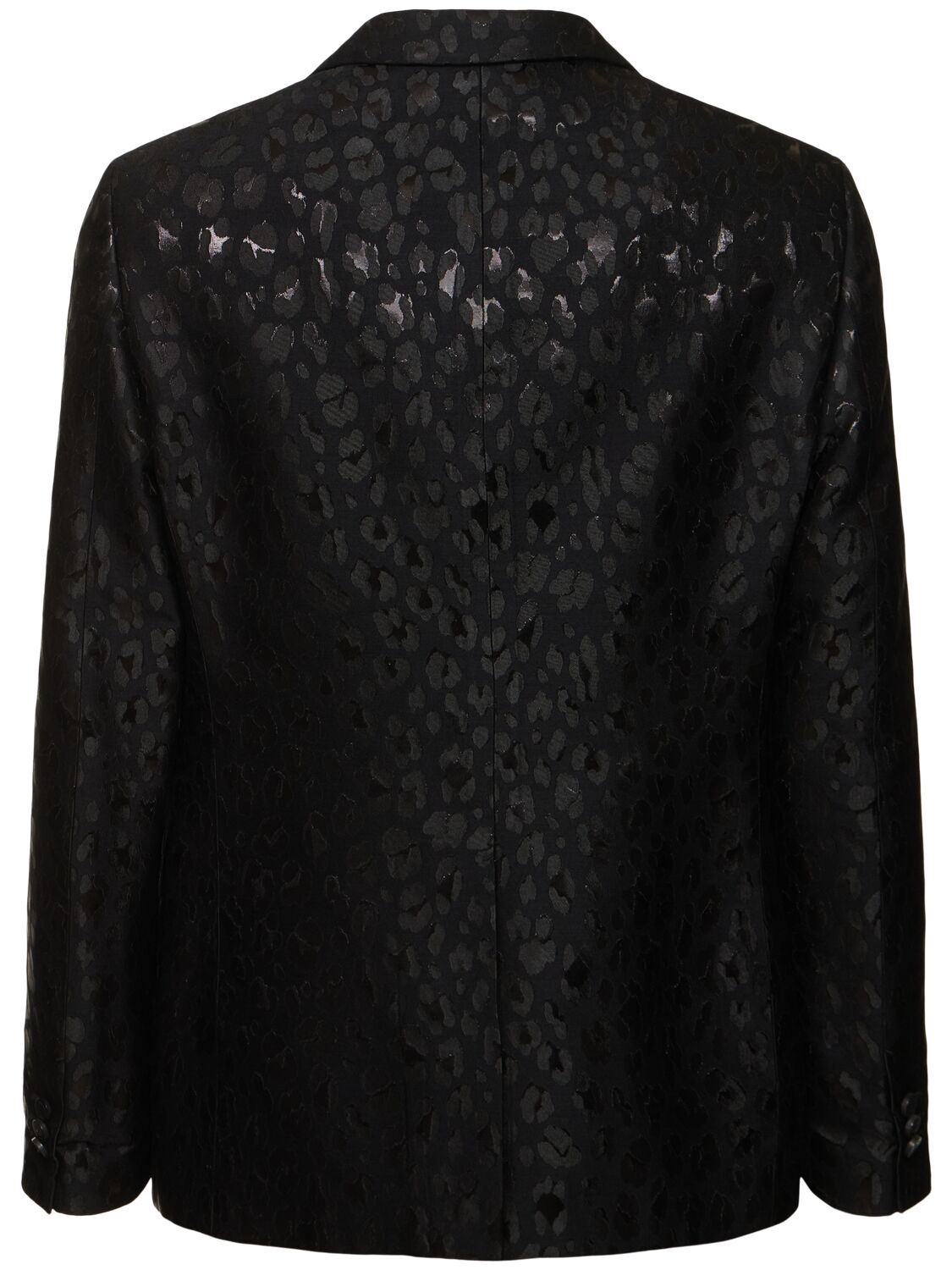 Shop Versace Lurex Leopard Jacquard Blazer In Black