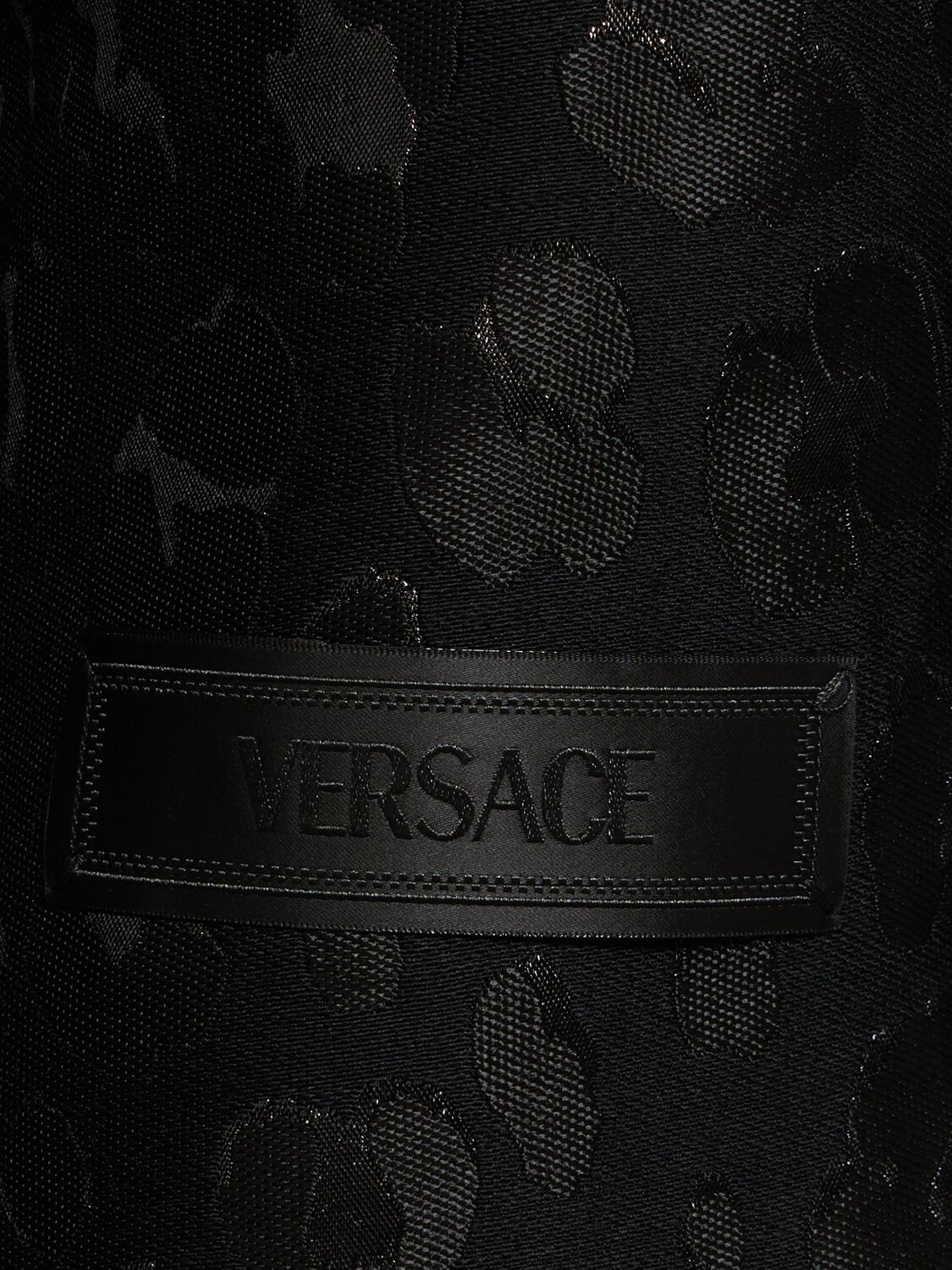 Shop Versace Lurex Leopard Jacquard Blazer In Black