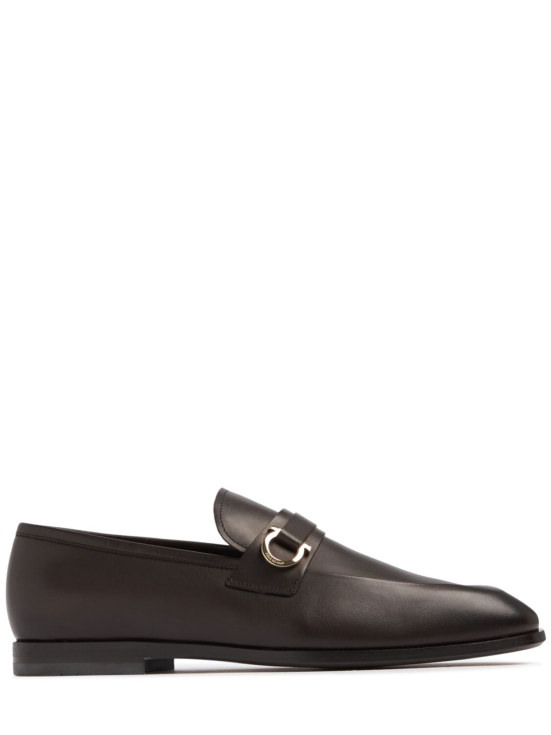 Shop Ferragamo Florio Leather Loafers In Brown