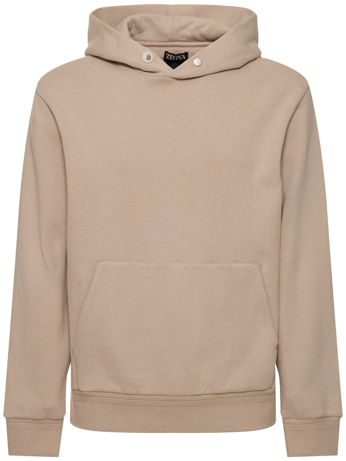 Zegna Regular Fit Cotton & Cashmere Hoodie In Neutral