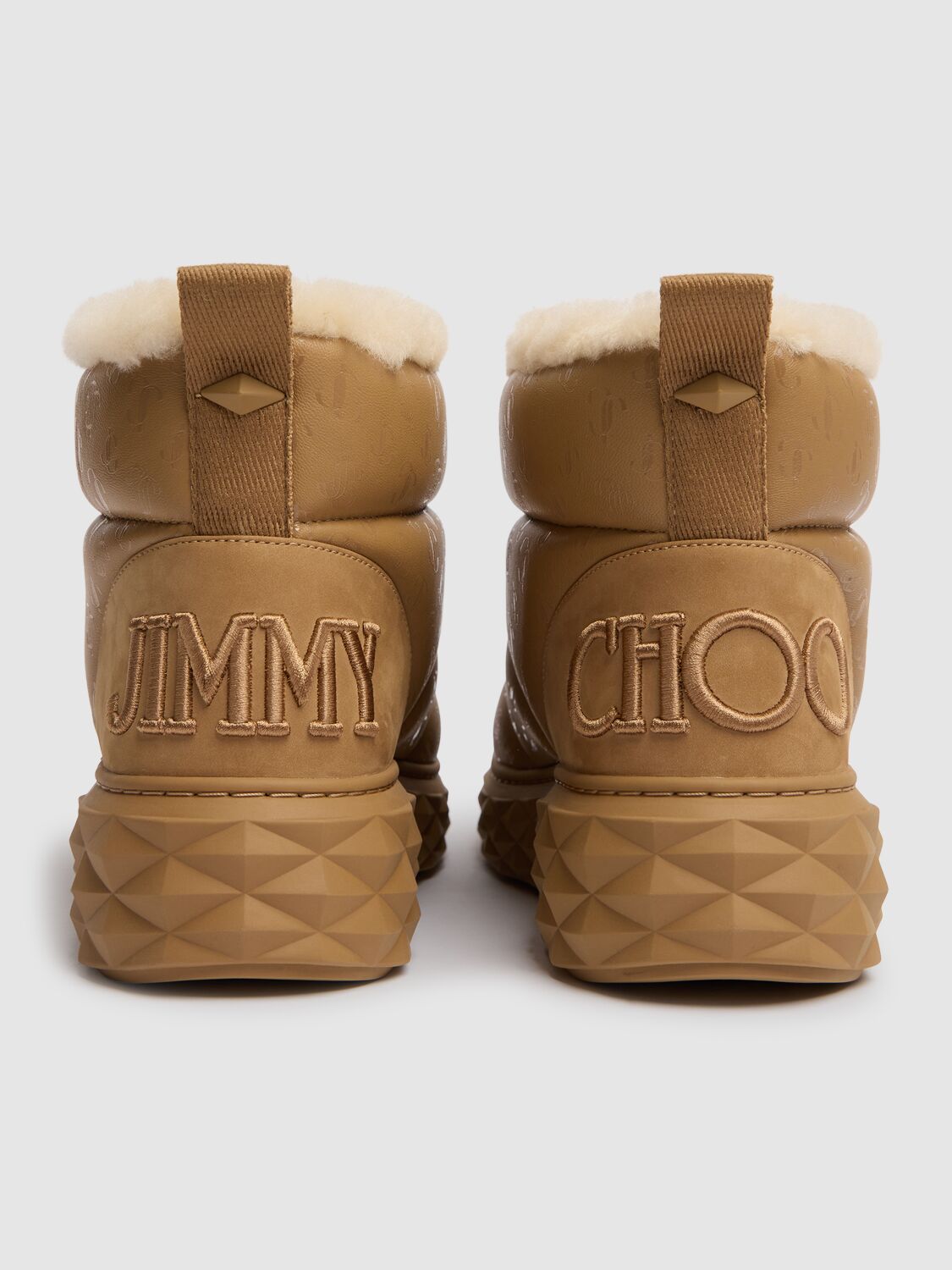 Shop Jimmy Choo 30mm Xan Shearling Snow Boots In Camel