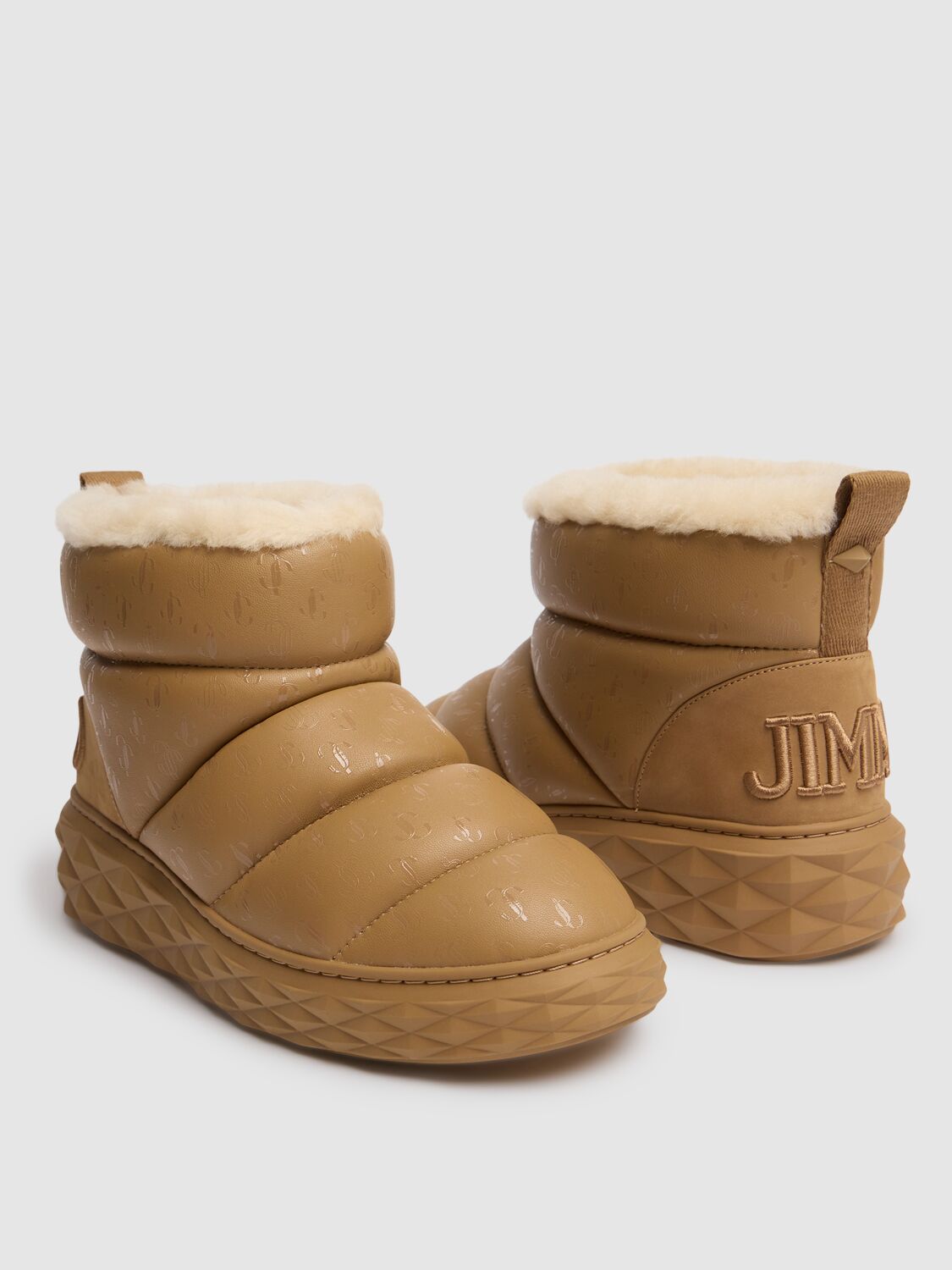 Shop Jimmy Choo 30mm Xan Shearling Snow Boots In Camel