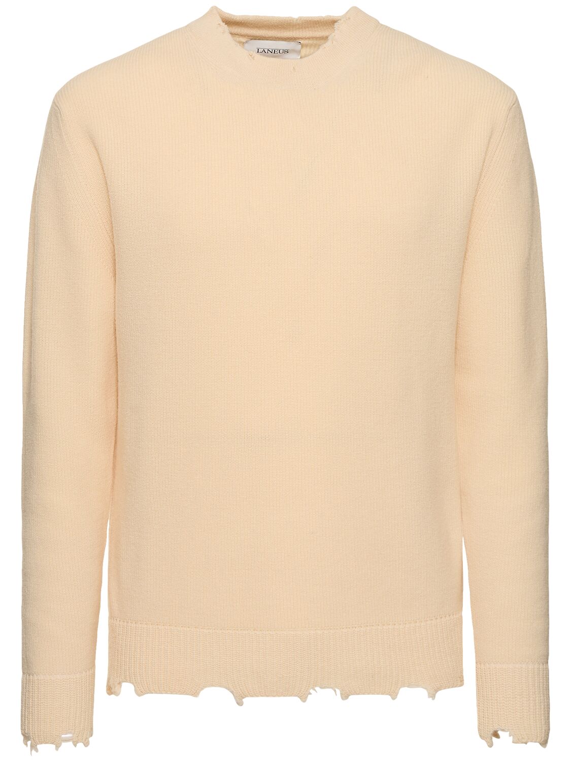 Laneus Distressed Sweater In Neutral