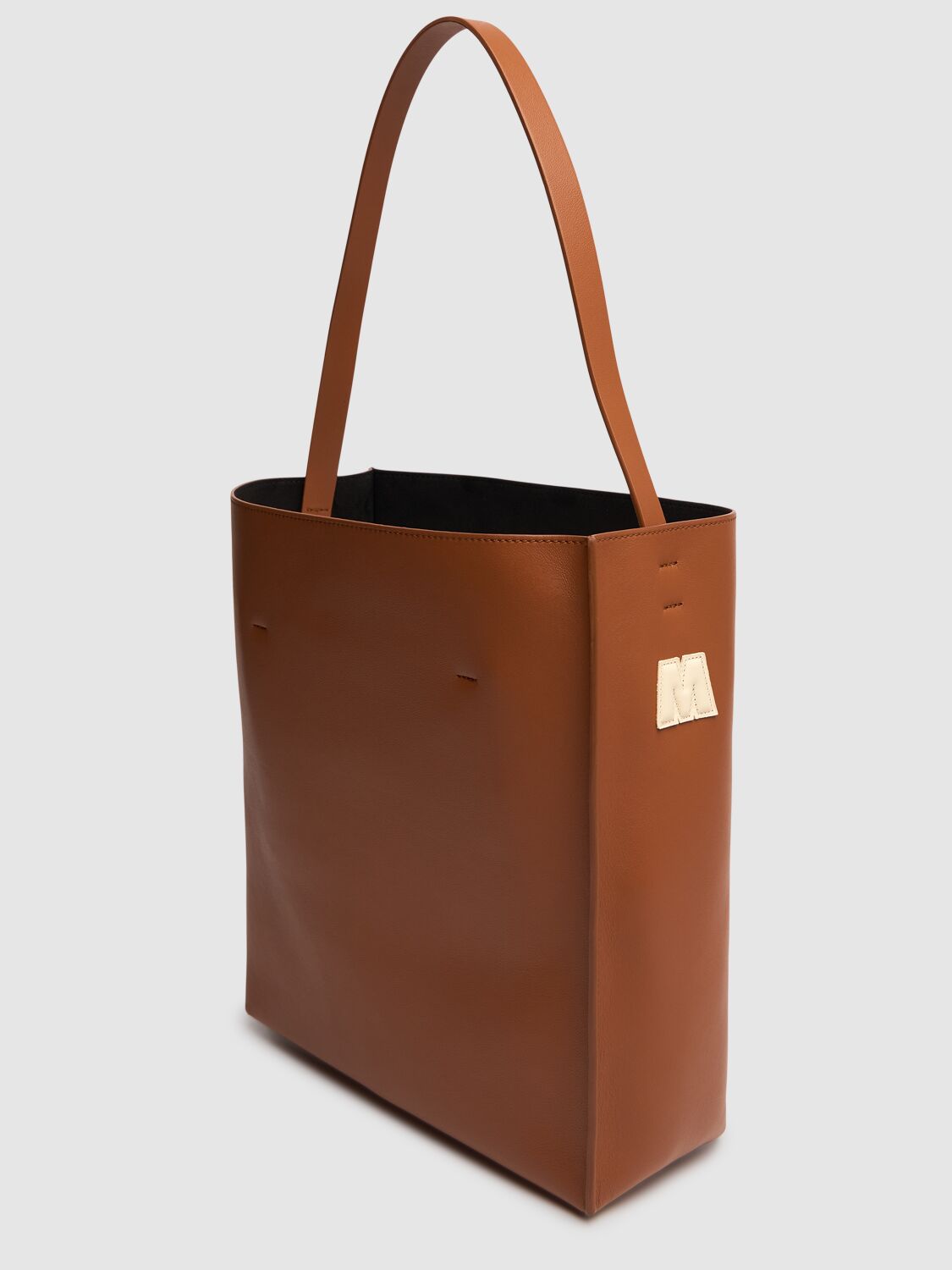 Shop Marni Medium Museo Hobo Leather Tote Bag In Mocha/ivory