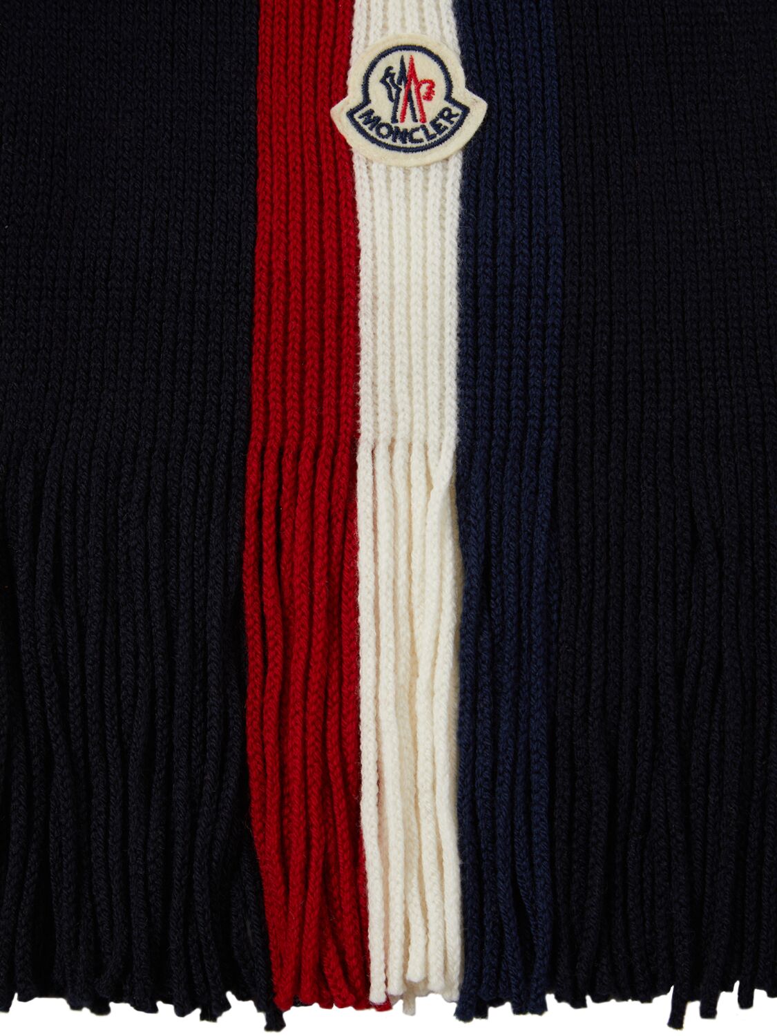 MONCLER TRICOLOR VIRGIN WOOL SCARF 