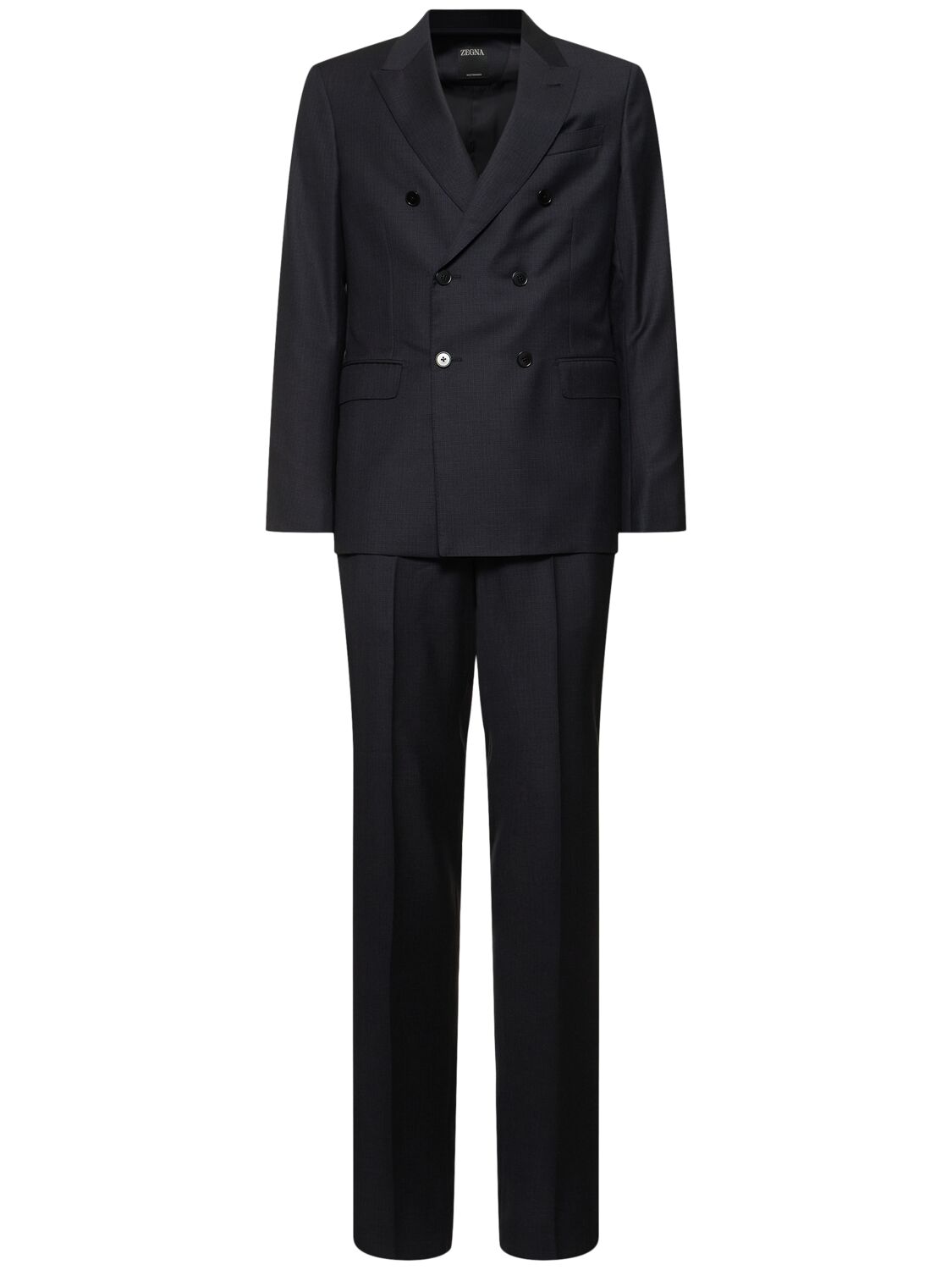 Zegna Wool Suit In Midnight