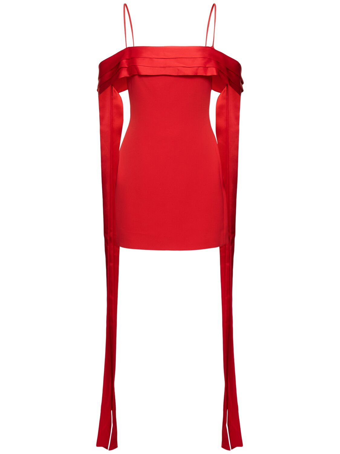 David Koma Cady & Satin Mini Dress In Red