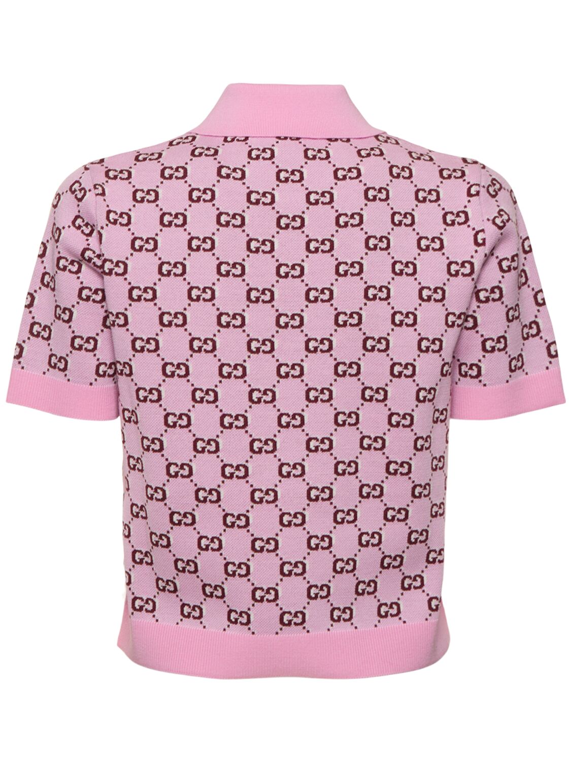 Shop Gucci Wool Top In Pink/bordeaux