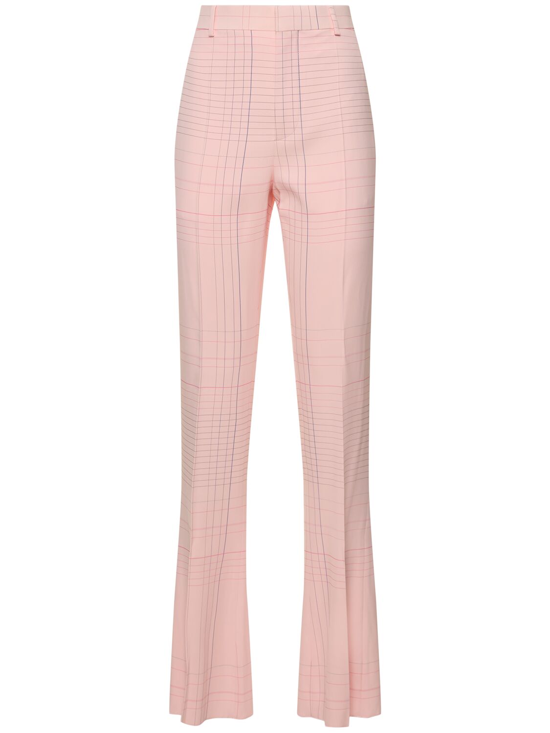 Bottega Veneta Notebook Viscose Flared Pants In Pink/blue