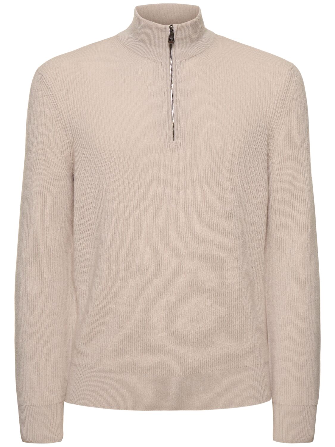 Piacenza Cashmere English Cashmere Rib Knit Sweater In White