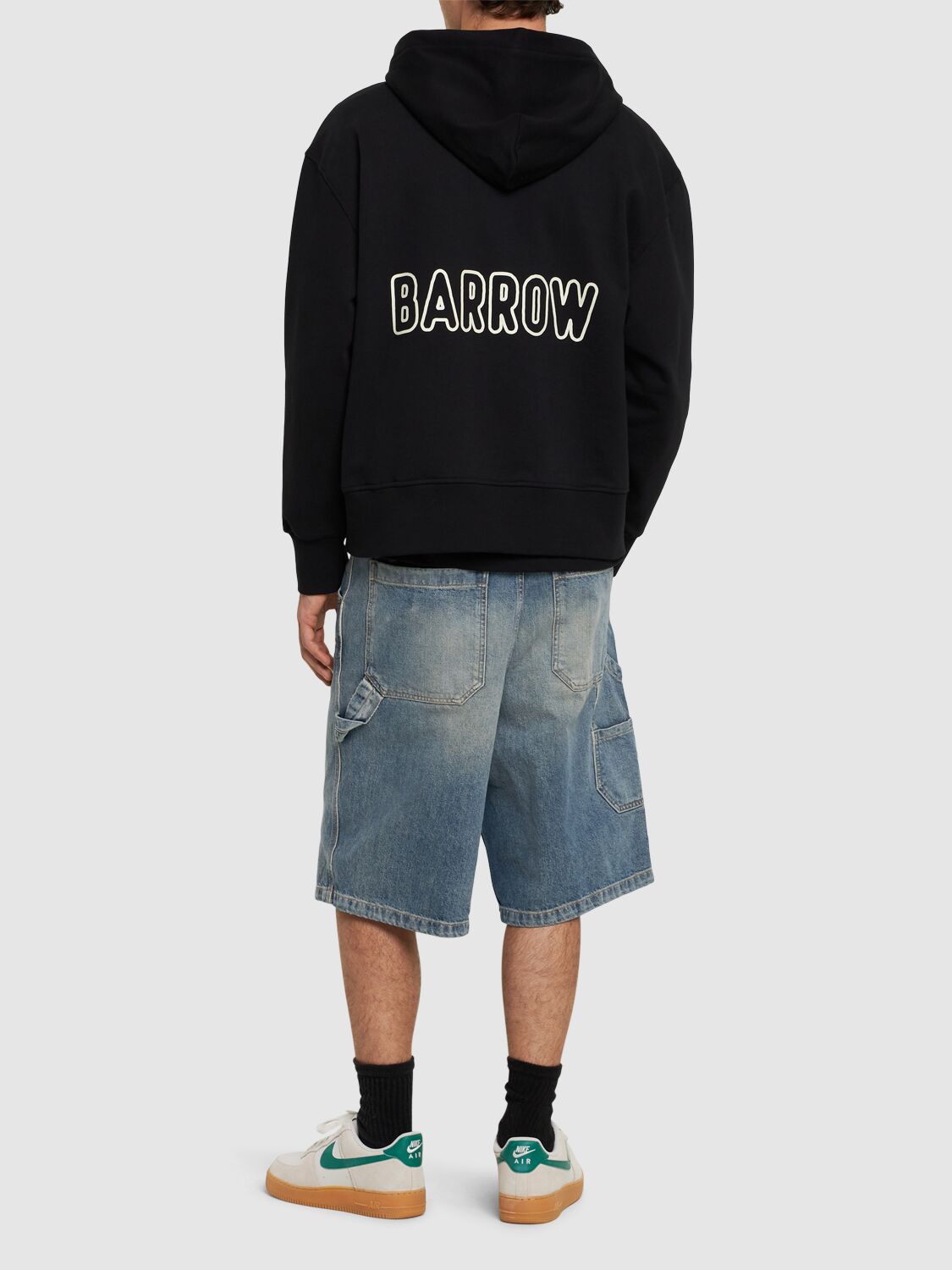 Shop Barrow Zip-up Sweatshirt Hoodie In Black