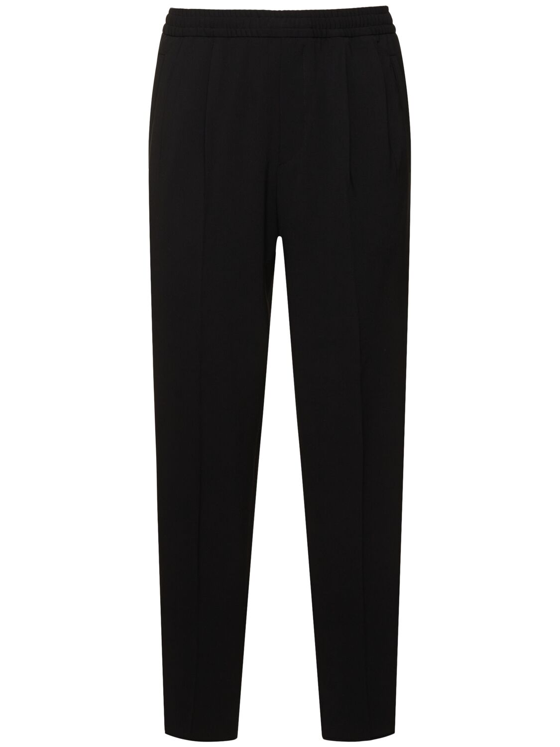 Zegna Regular Fit Wool Blend Jogger Pants In Black Opaco