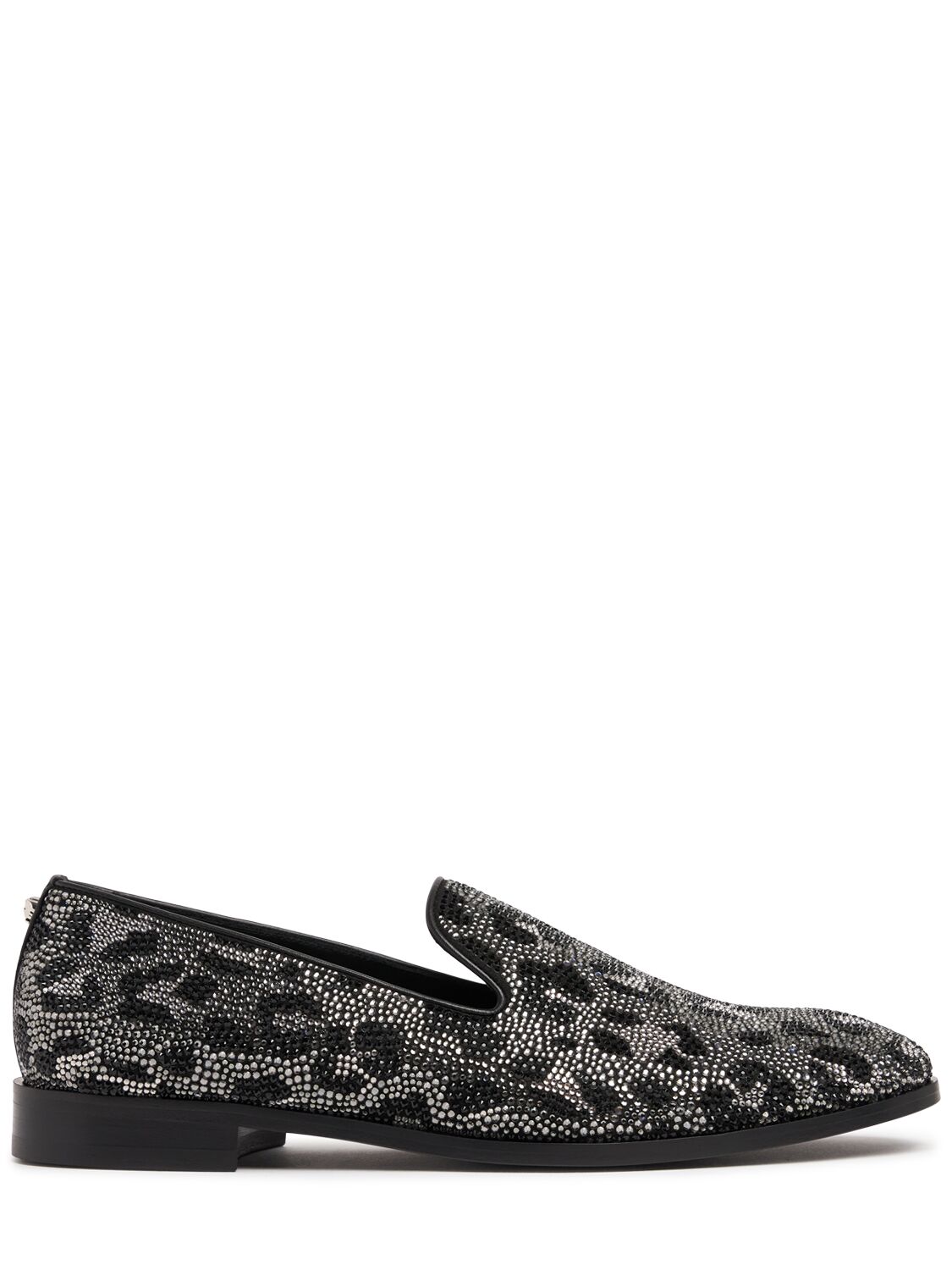 Shop Versace Leopard Evening Slippers In 1b00p-black-pal