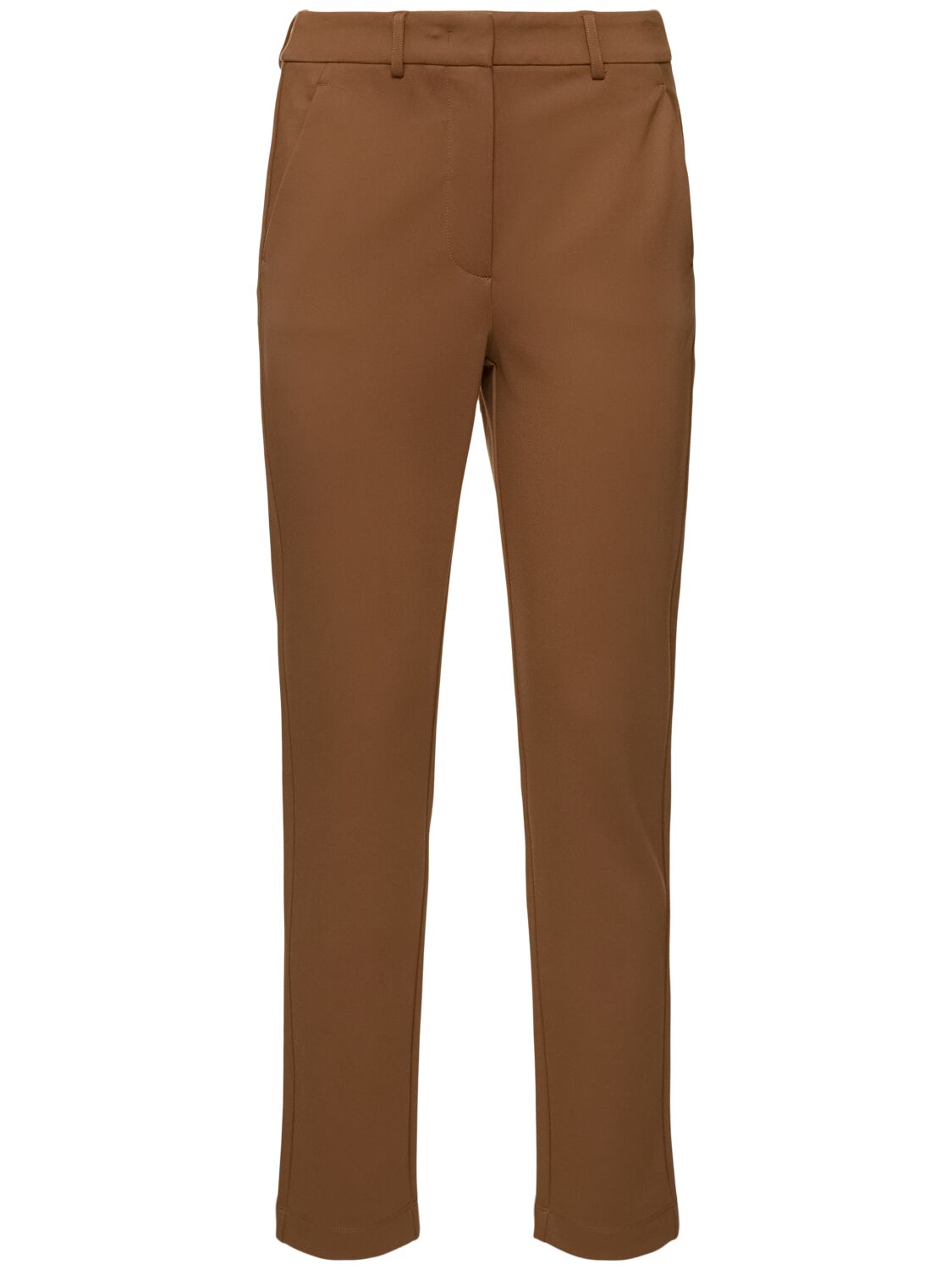 Max Mara Adepto Punto Milano Straight Pants In Beige