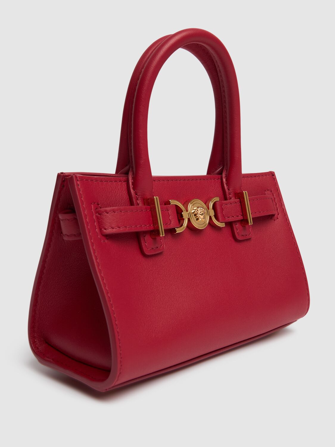 Shop Versace Mini Medusa '95 Leather Tote Bag In Lipstick