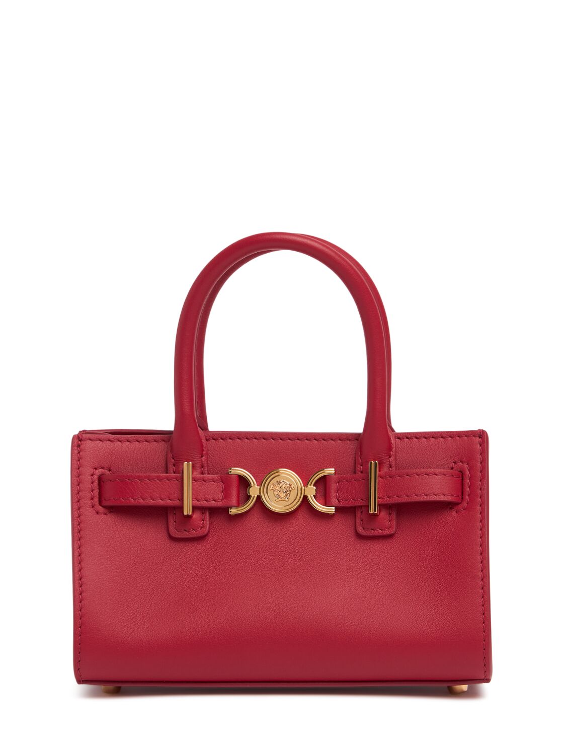 Shop Versace Mini Medusa '95 Leather Tote Bag In Lipstick