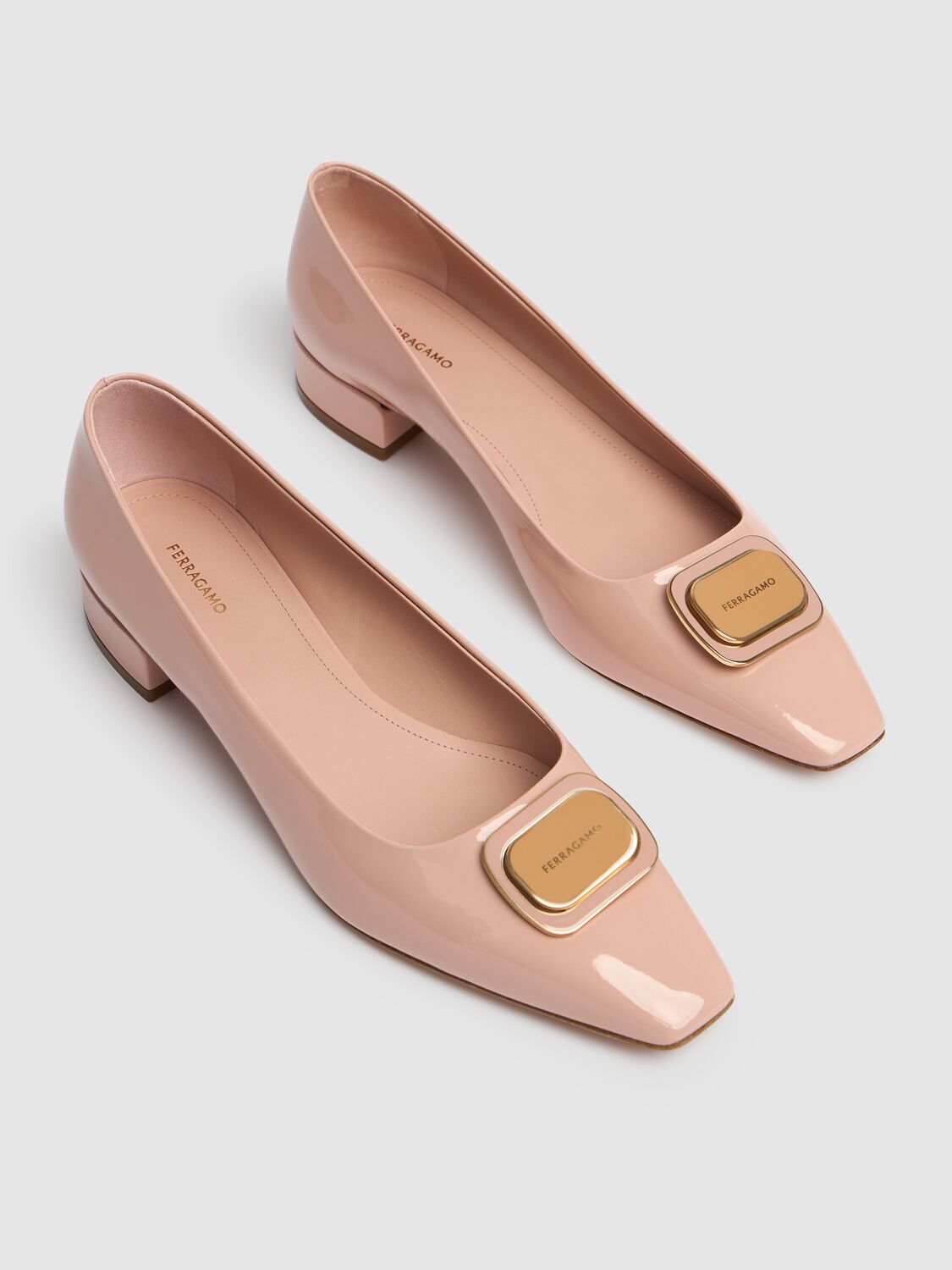 Shop Ferragamo 20mm Venera Patent Leather Heels In Rose