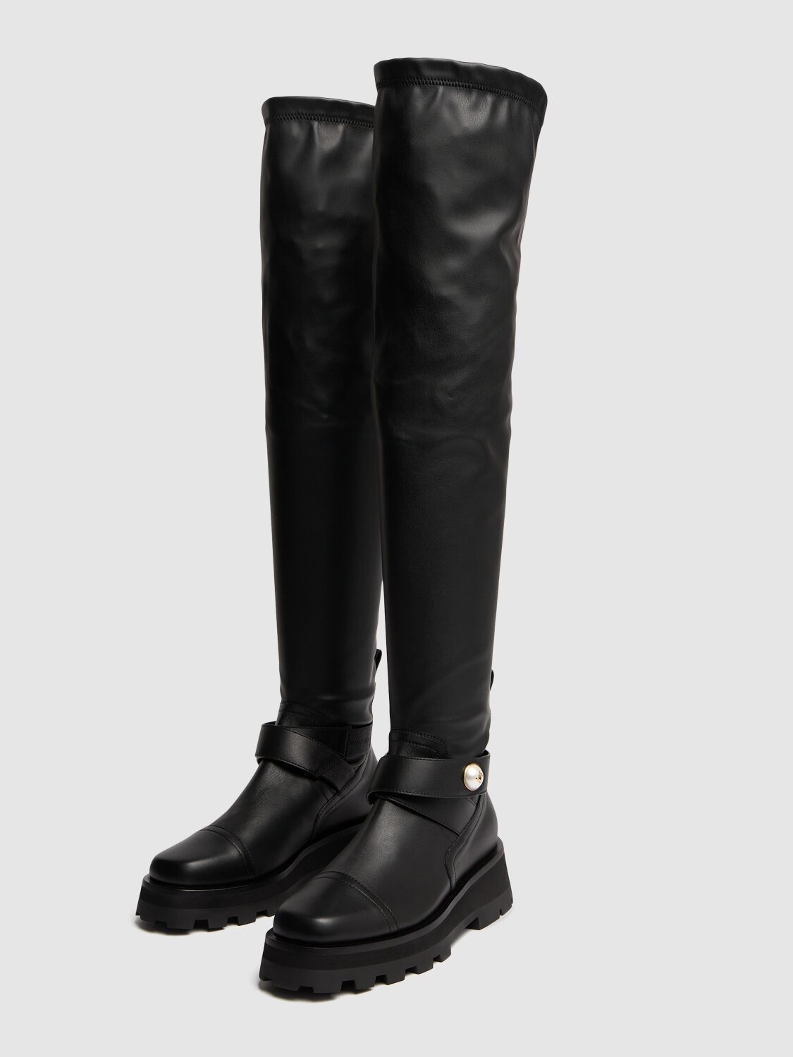 Shop Jimmy Choo 40mm Meena Leather Boots In Black