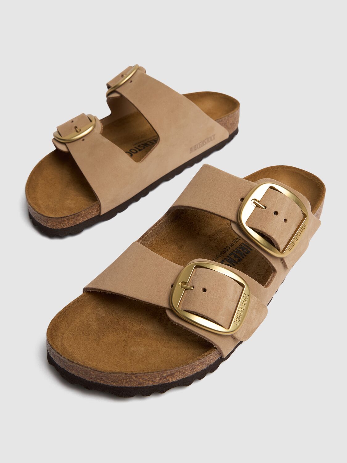 Shop Birkenstock Arizona Big Buckle Nubuck Sandals In Pink