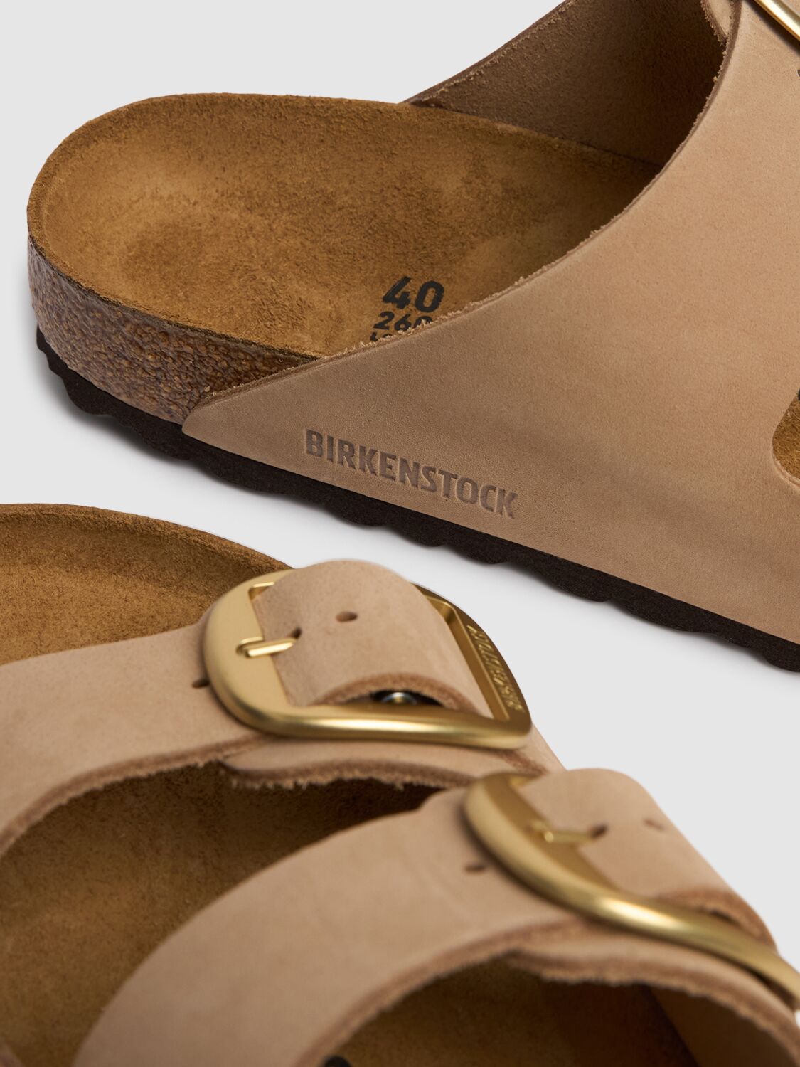 Shop Birkenstock Arizona Big Buckle Nubuck Sandals In Pink