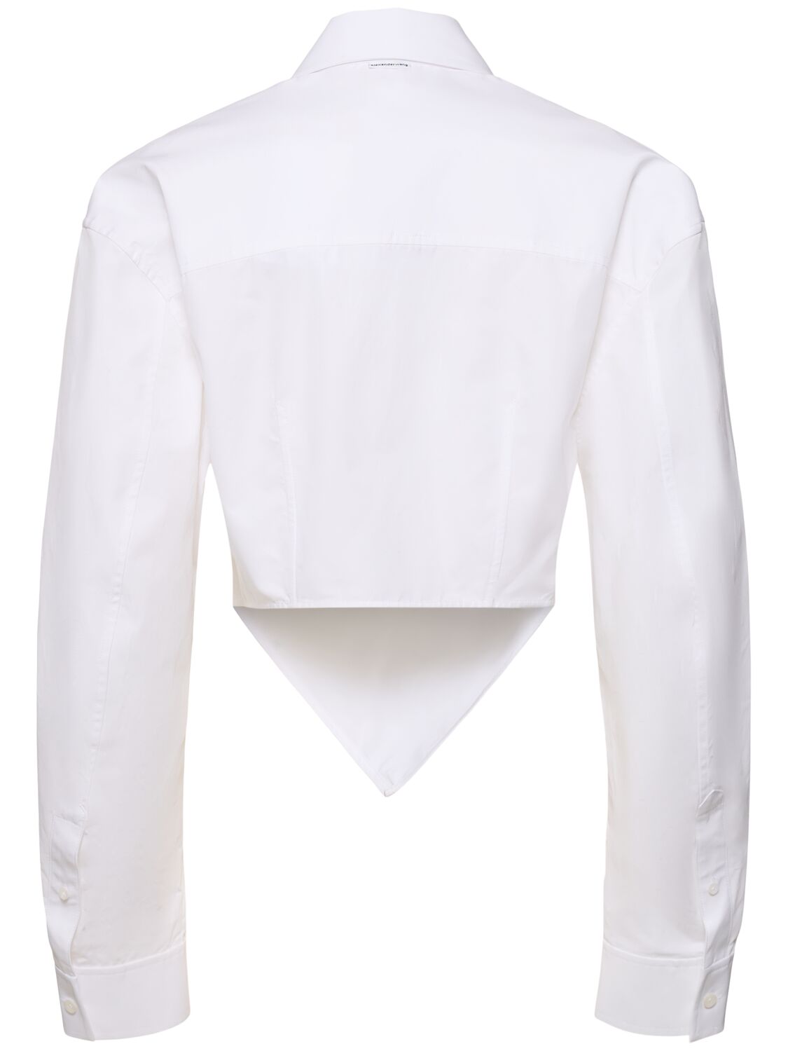 Shop Alexander Wang Cropped Cotton Shirt In White