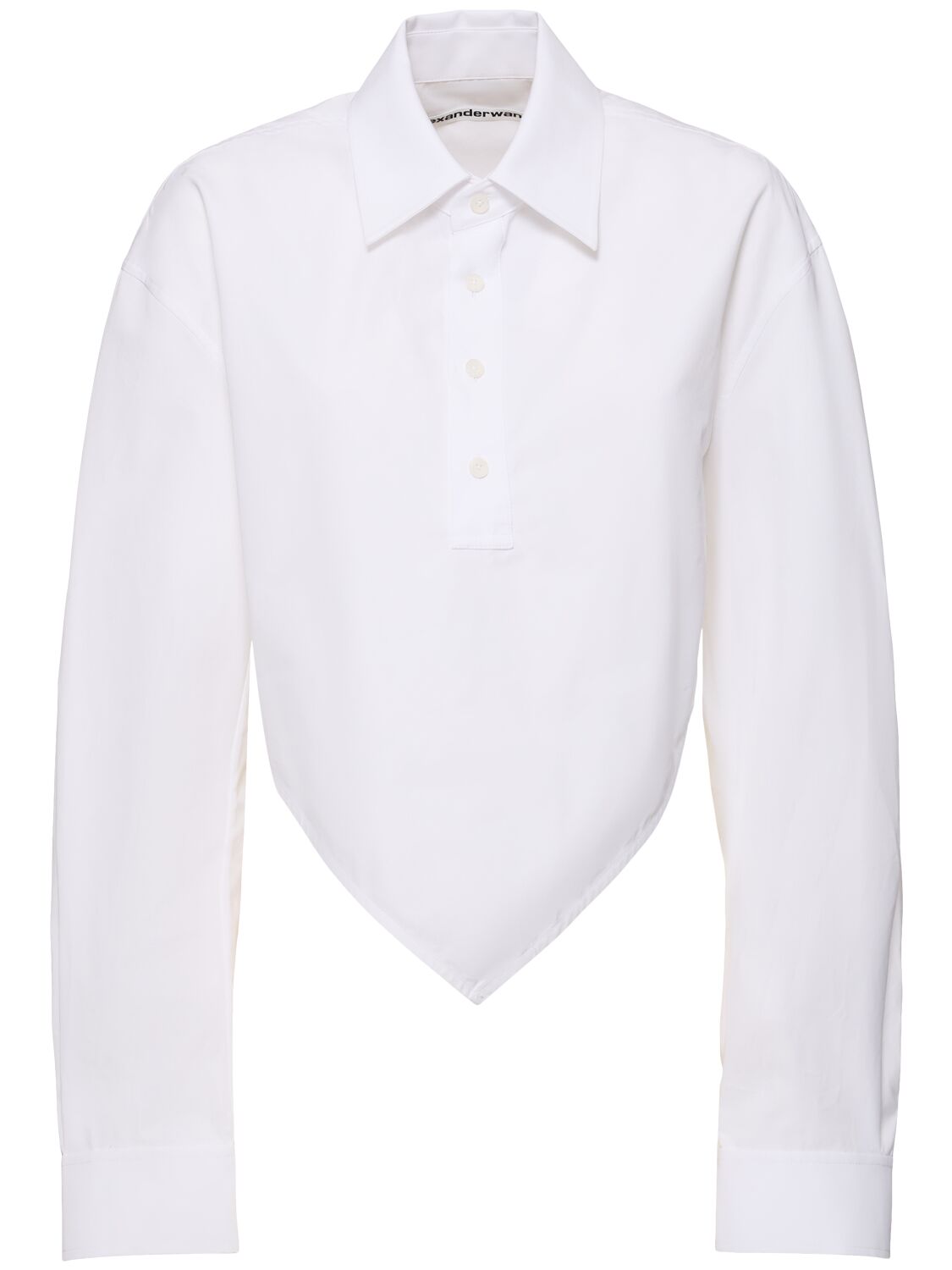 Shop Alexander Wang Cropped Cotton Shirt In White