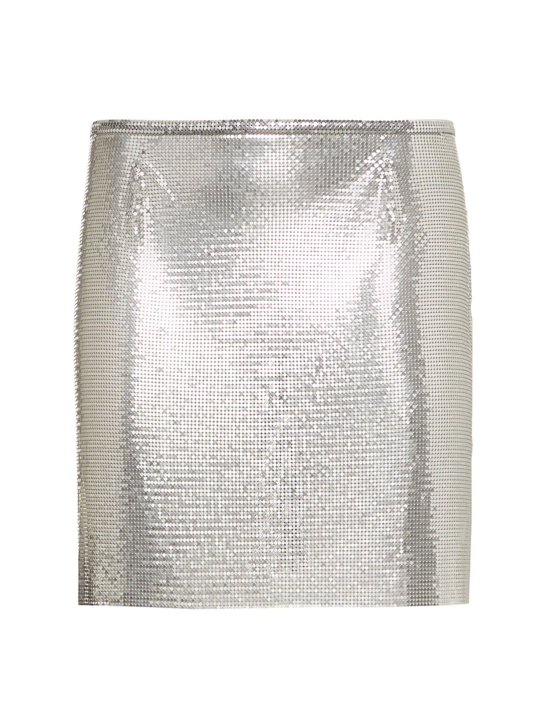 Rabanne Micro Mesh Mini Skirt In Silver