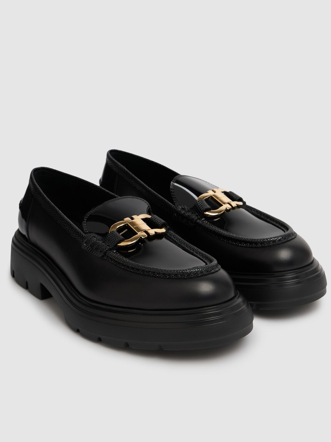 Shop Ferragamo 20mm Brooke Brushed Leather Loafers In Black