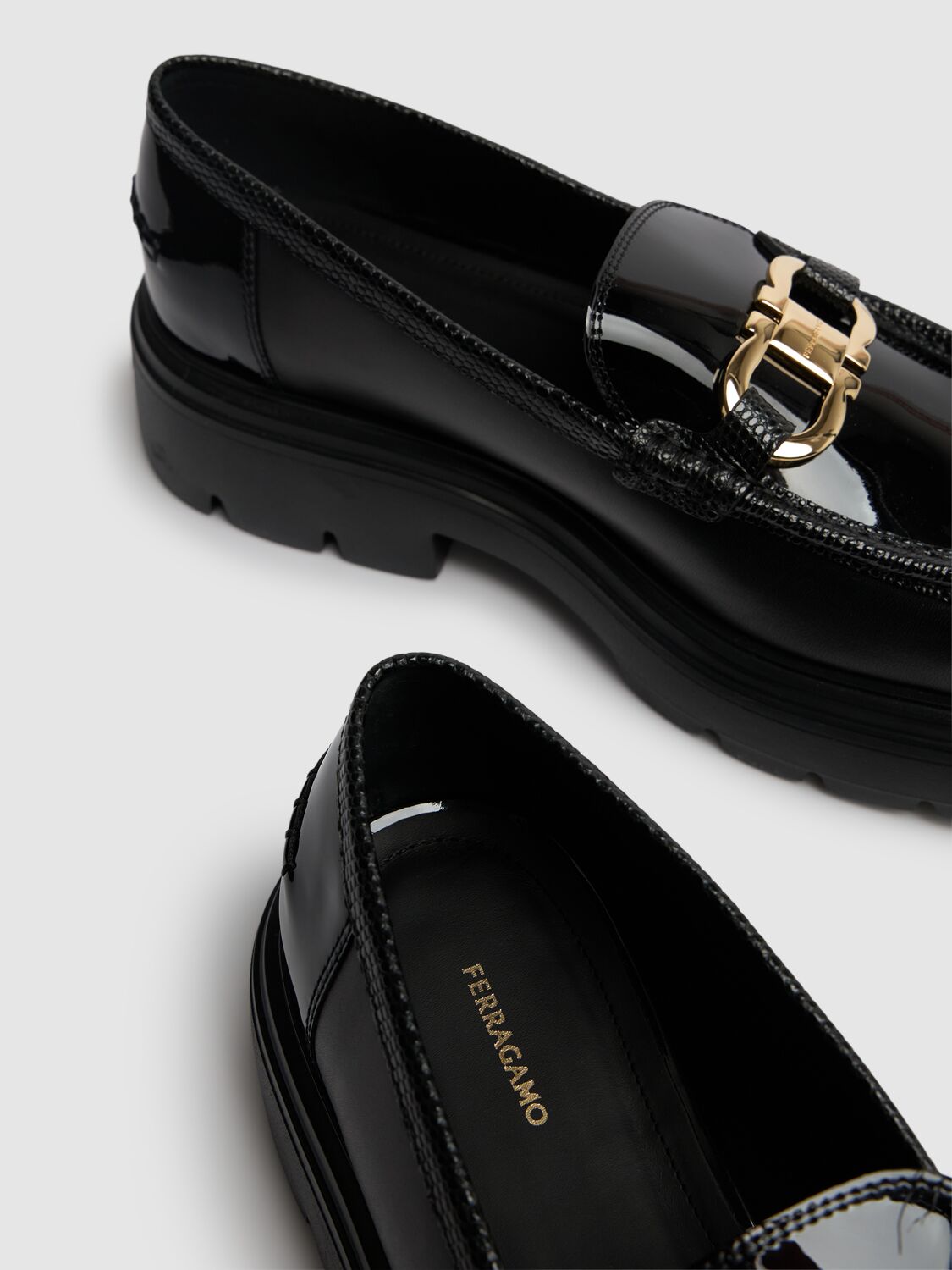 Shop Ferragamo 20mm Brooke Brushed Leather Loafers In Black