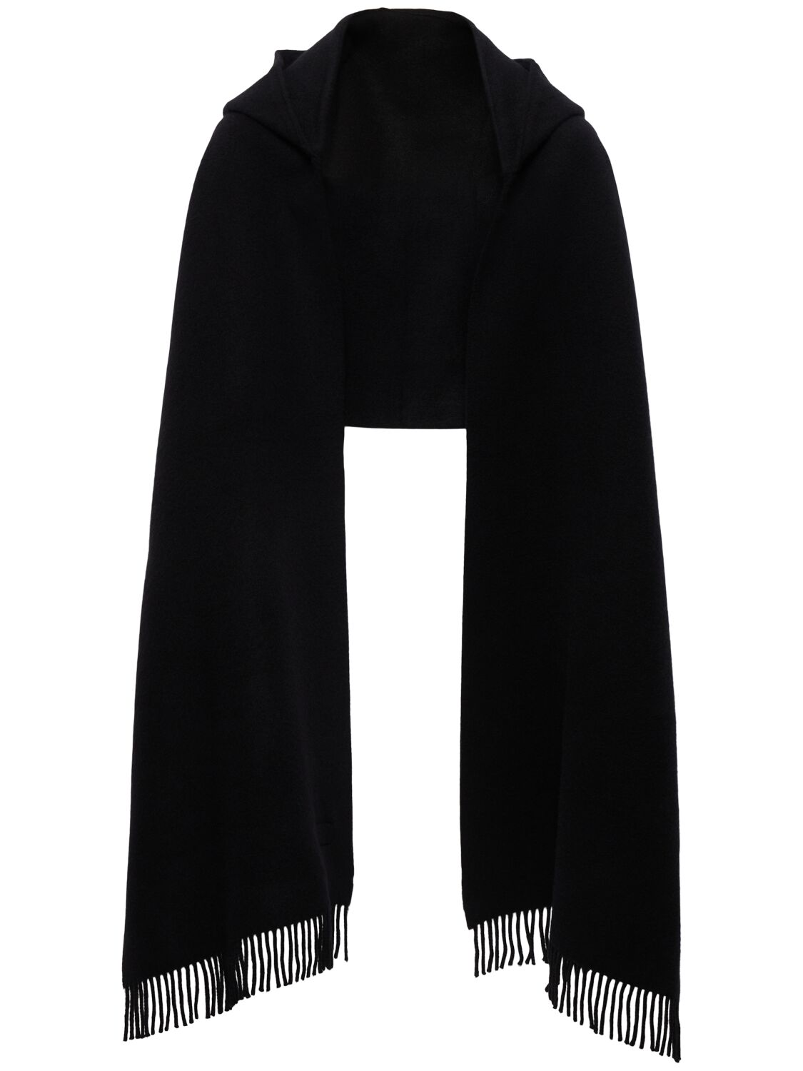 Shop Brunello Cucinelli Wool & Cashmere Hooded Scarf In Black