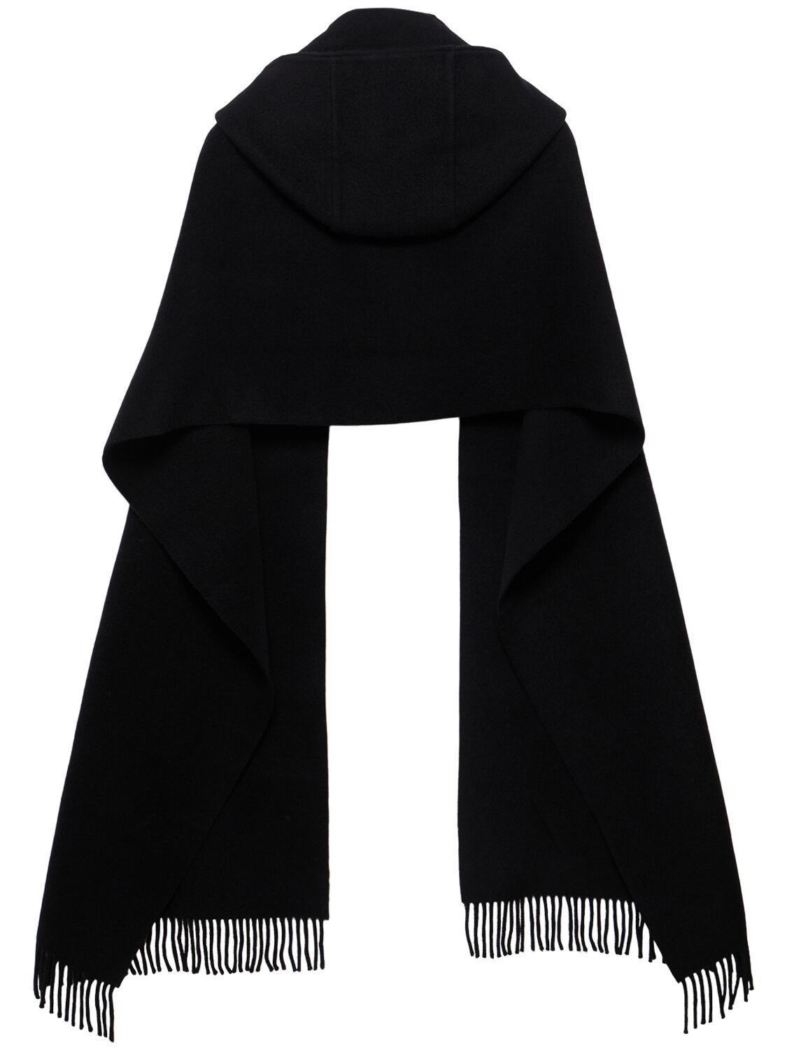 Shop Brunello Cucinelli Wool & Cashmere Hooded Scarf In Black