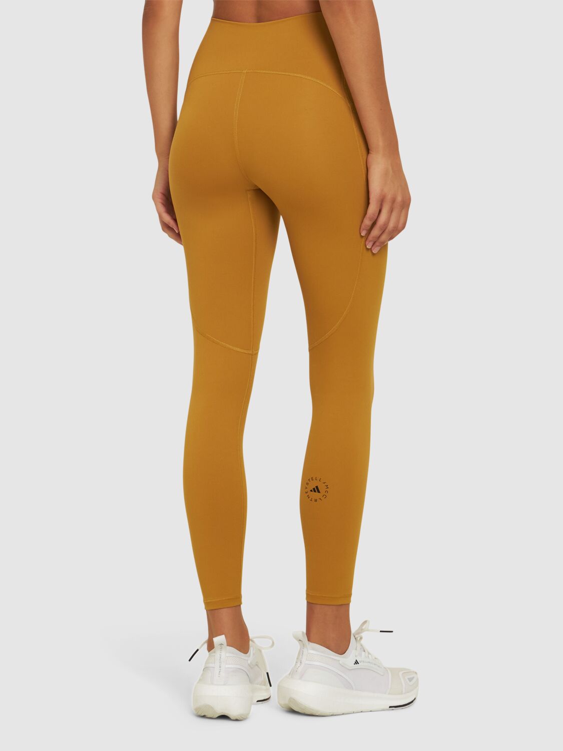 Shop Adidas By Stella Mccartney True Strength Recycled Tech 7/8 Tights In Orange