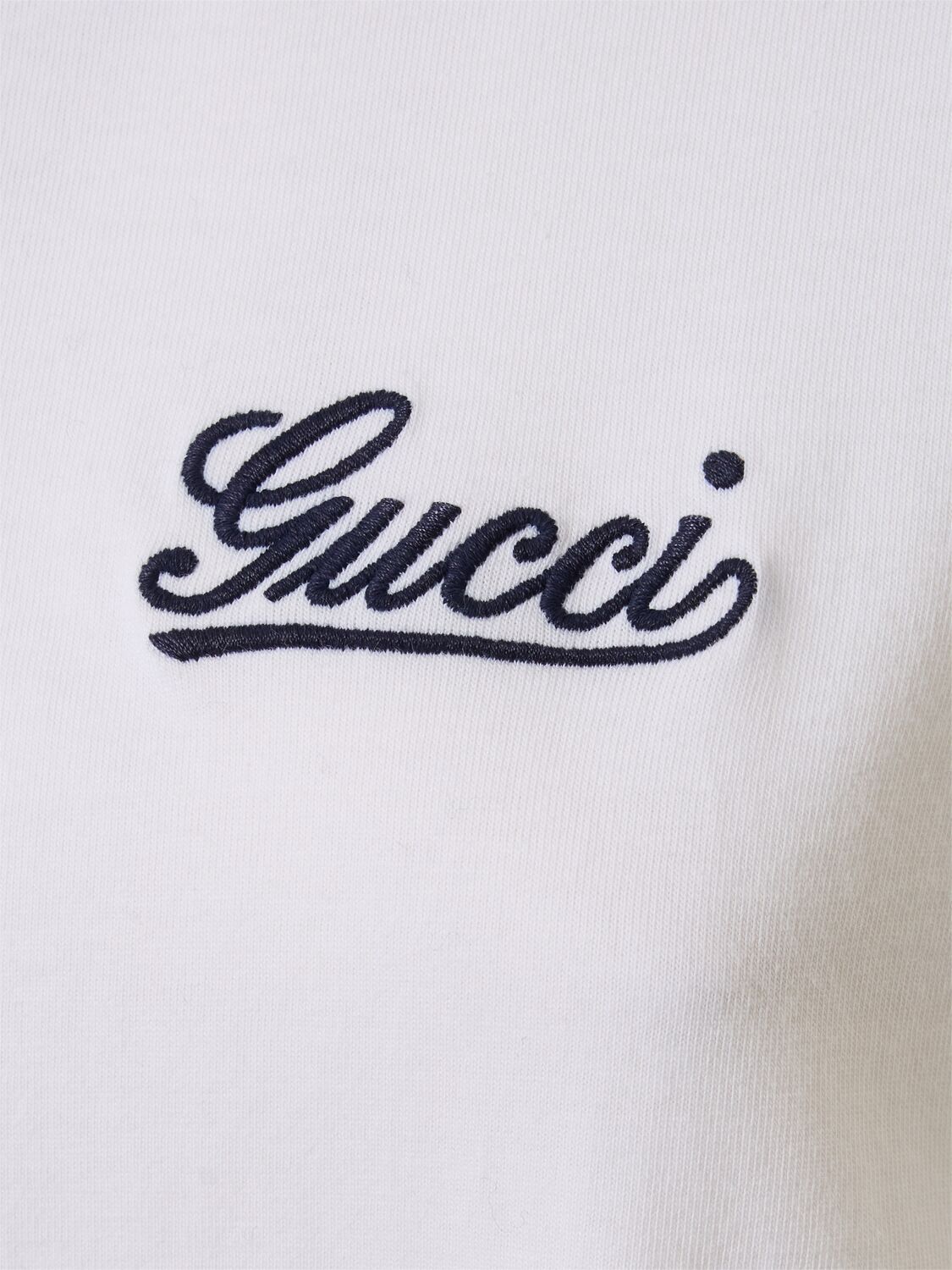 Shop Gucci Ancora G Loved Cotton Jersey T-shirt In Off White