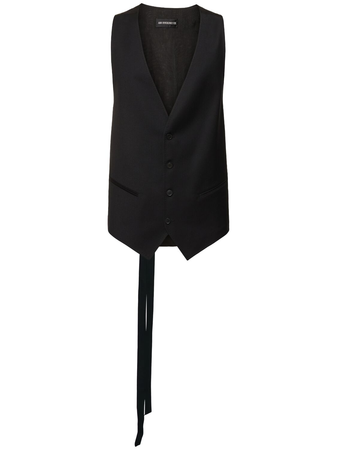 Ann Demeulemeester Juikko Classic Wool Waistcoat In Black